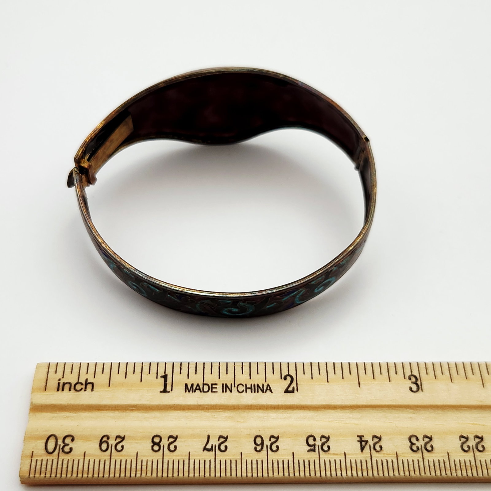Enamel Elephant Hinged Cuff Bracelet - 7