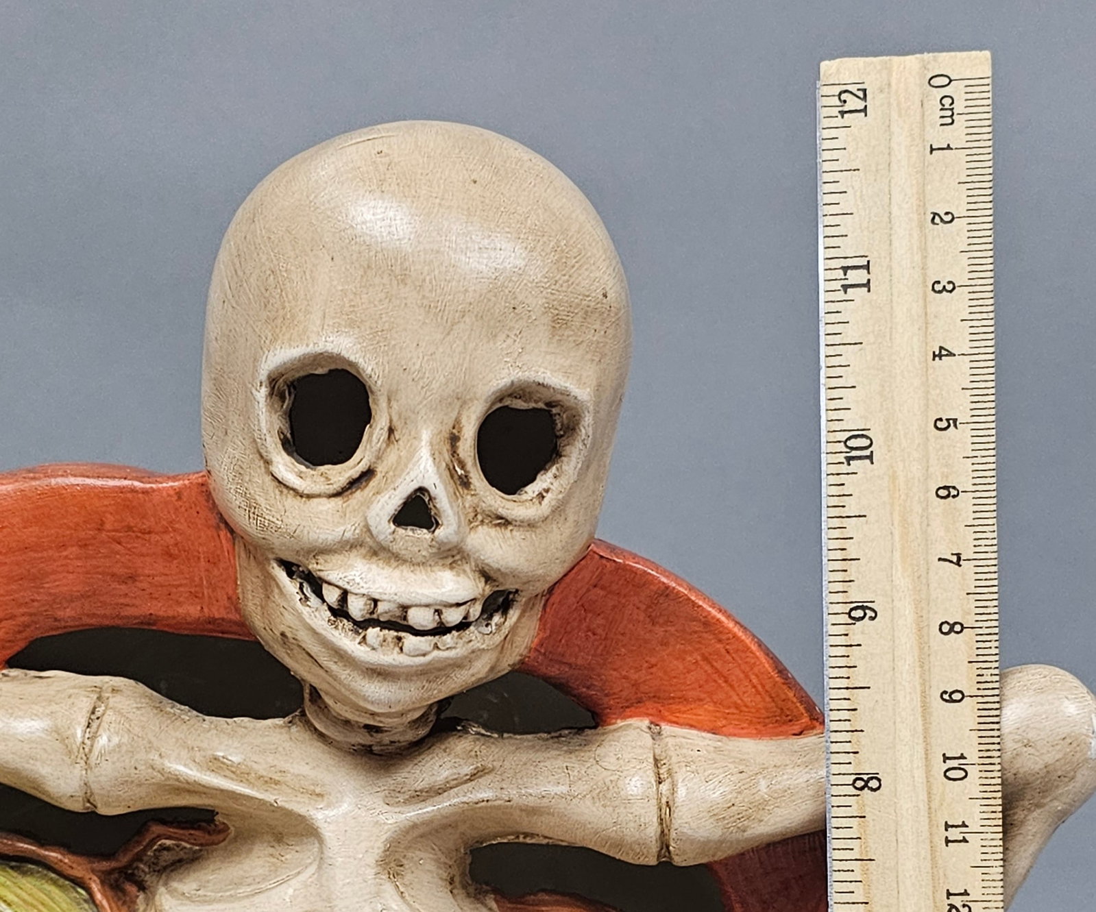 Hand-Painted Ceramic Skeleton Pumpkin Jar - 4