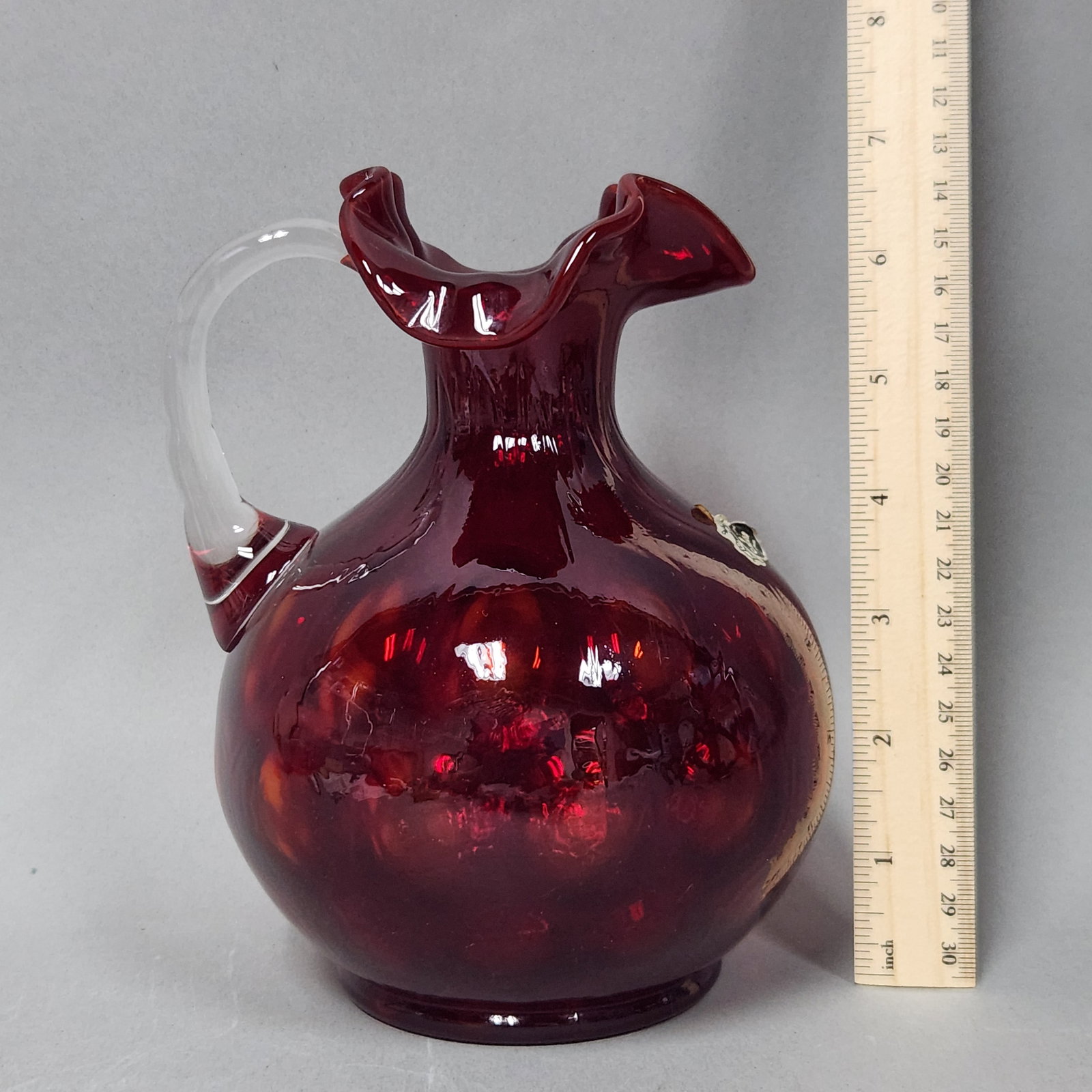 Fenton Ruby Coin Dot Pitcher - 3