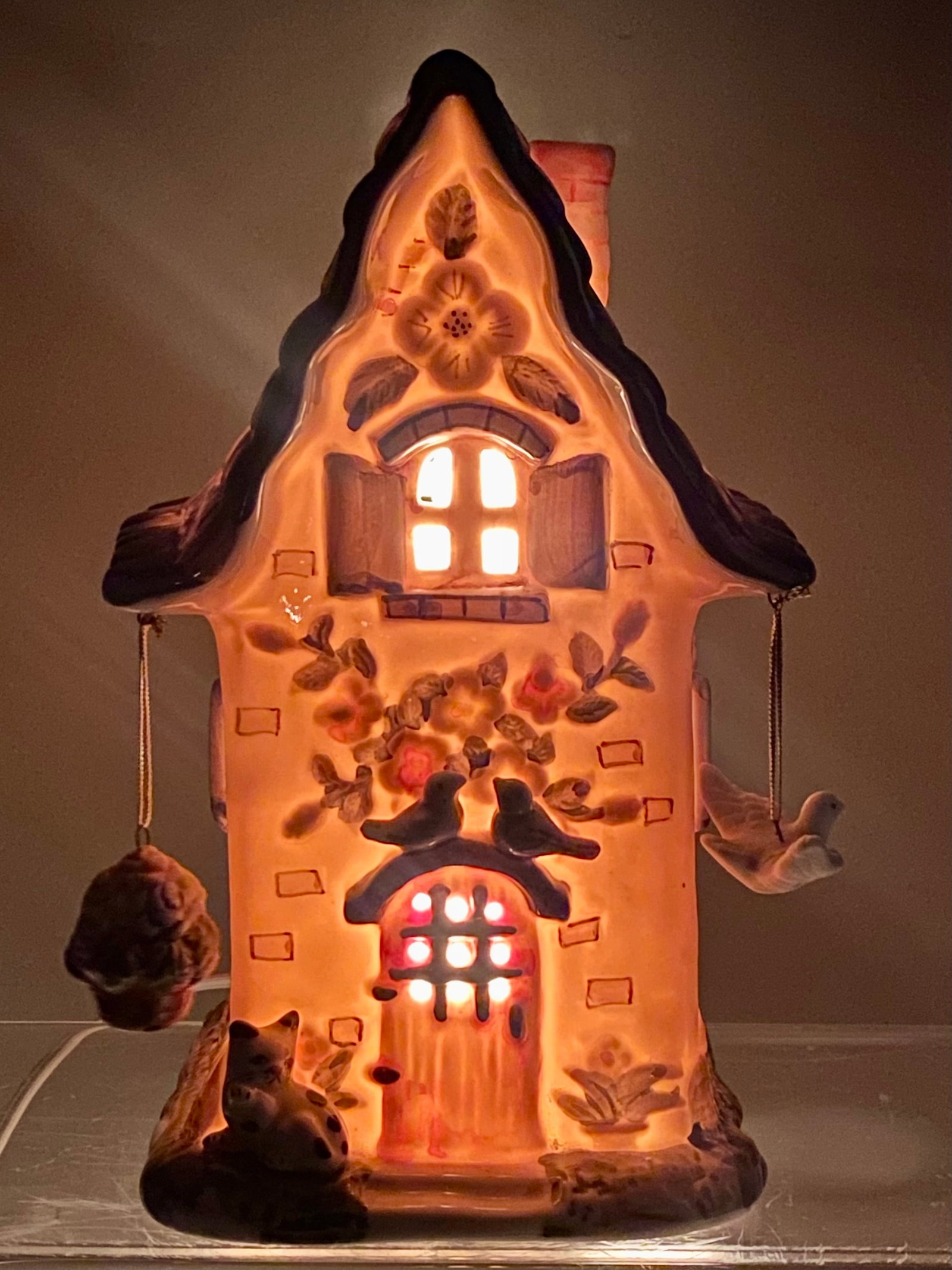 Ceramic Whimsical Cottage Night Light - 2