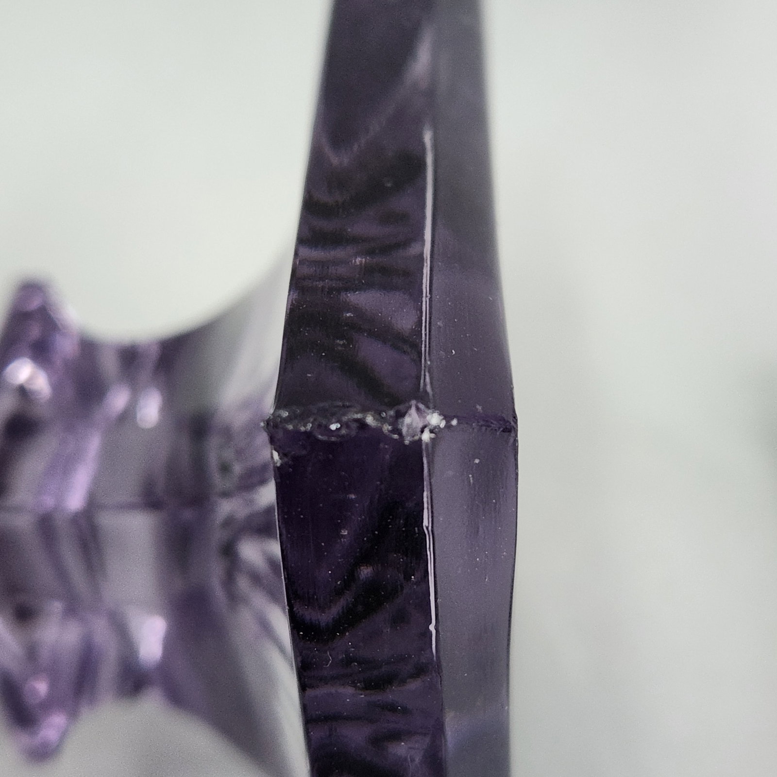 Amethyst Pressed Glass Column Candlesticks - 4
