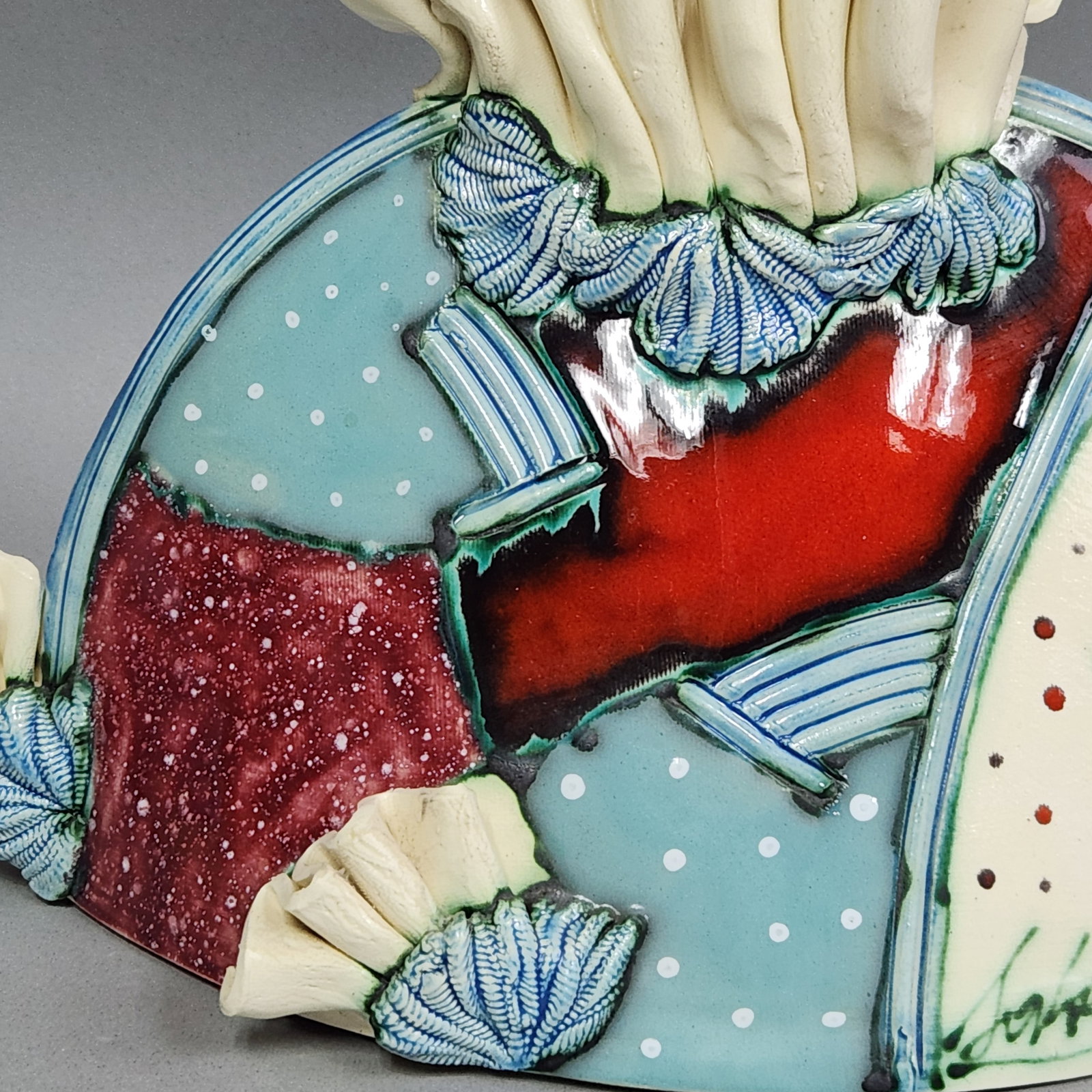 Ceramic Fish Sculpture Signed - 8