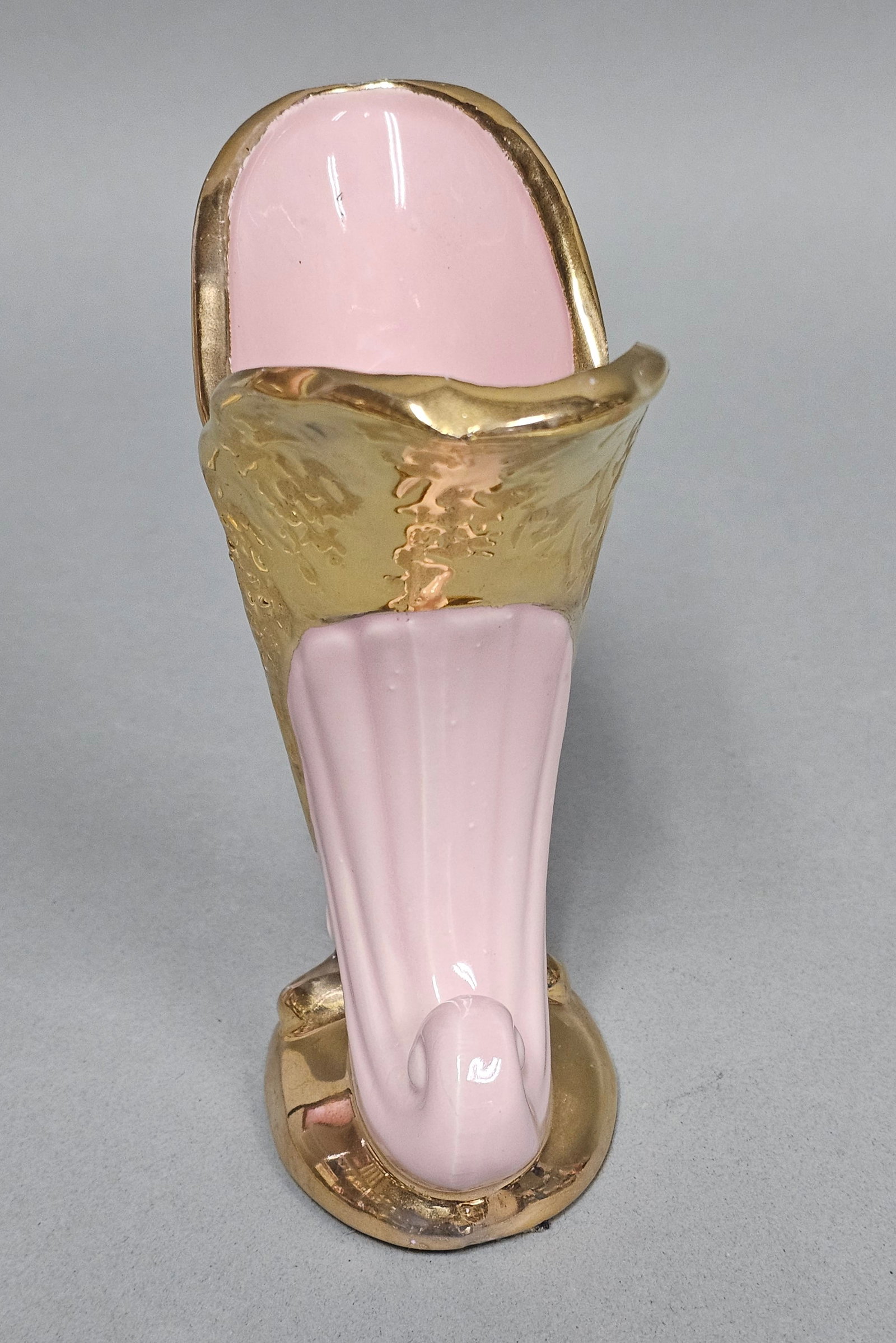 Ceramic Weeping Gold Cornucopia Vase - 4