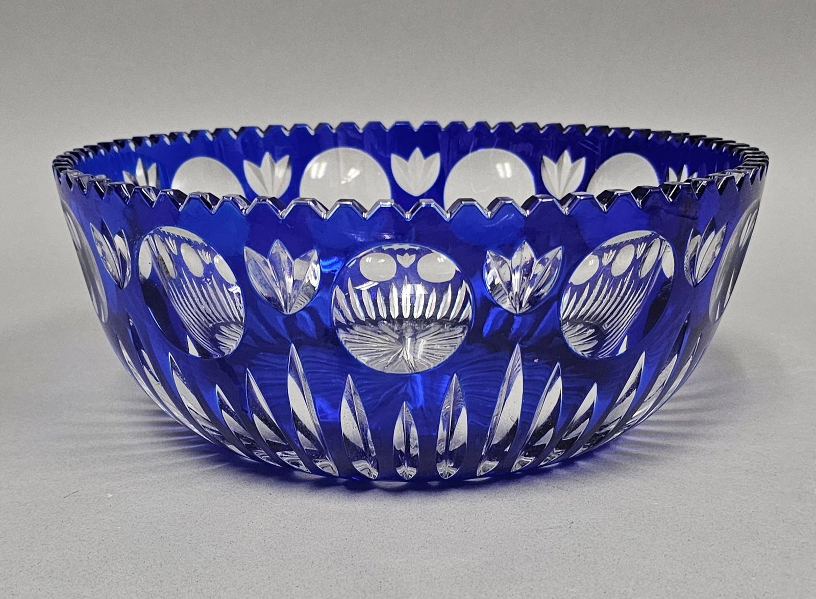 Lausitzer Glas Cobalt Cut to Clear Bowl (1 of 7)