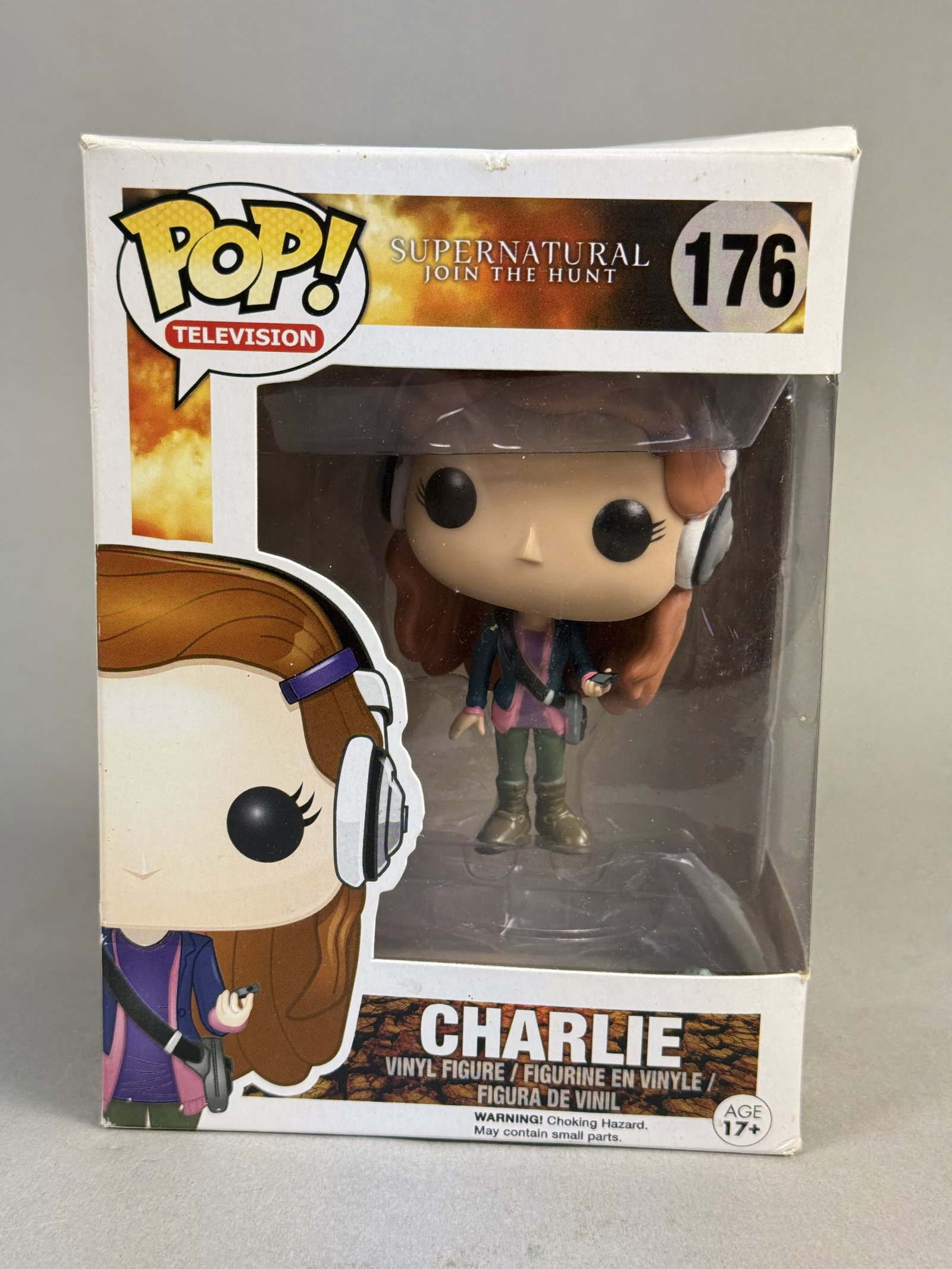 Funko Pop! Supernatural Charlie #176: Funko Pop! Television vinyl figure #176 Charlie from the series Supernatural. The figure is complete within its original retail window box featuring series branding and character art. This collectible