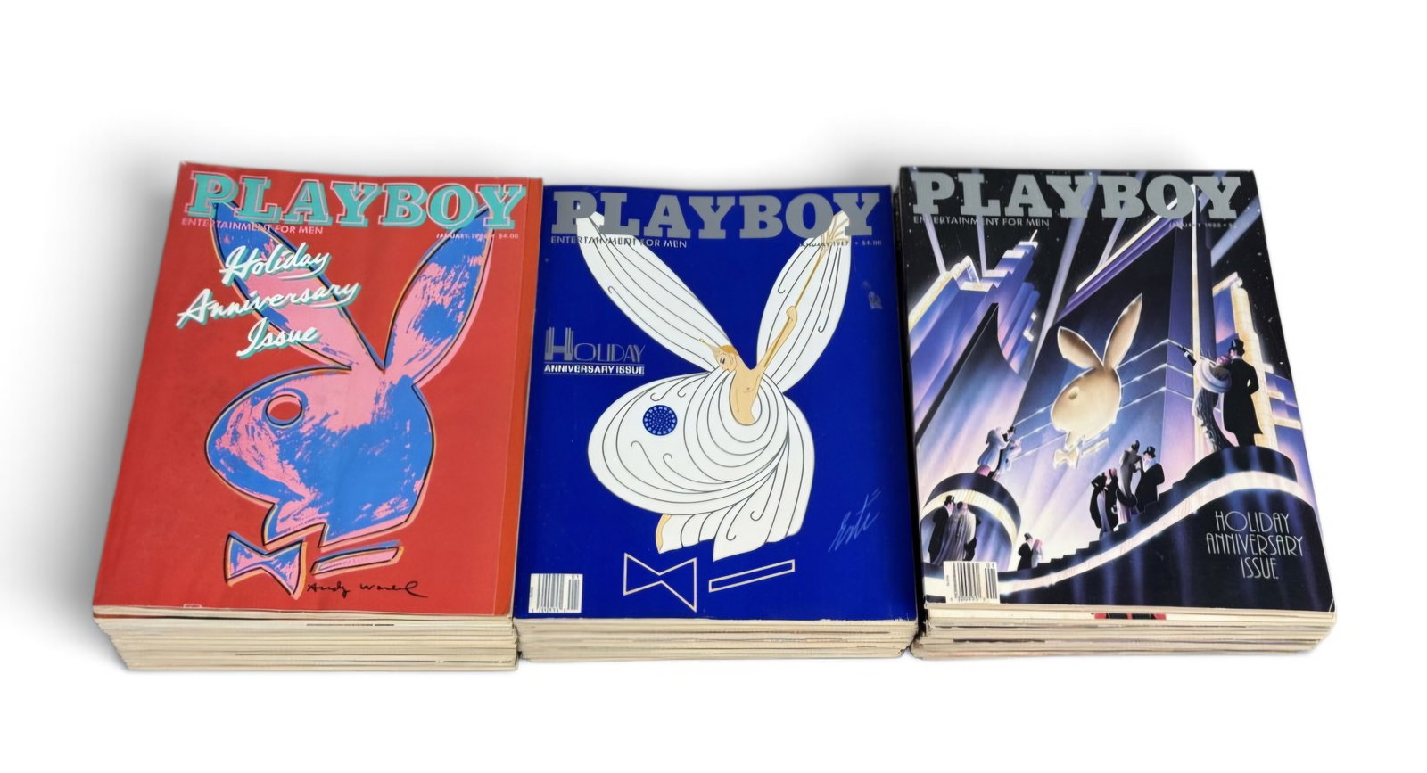 Assortment of 1980s Playboy Magazines: This collection consists of thirty-four Playboy magazines from 1986, 1987, and 1988, featuring full-year runs for two of the three years. These items are constructed from offset-printed paper and serv