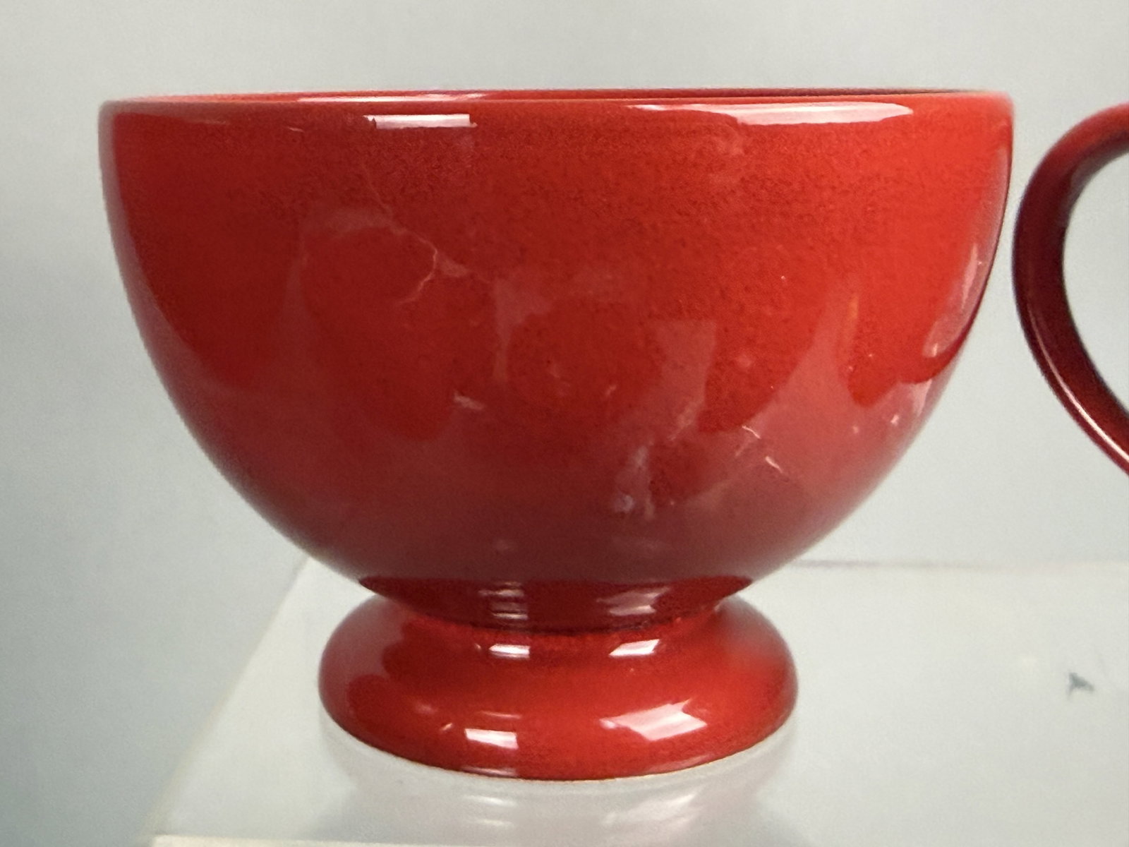 Large Red Glazed Stoneware Dinnerware Set - 12