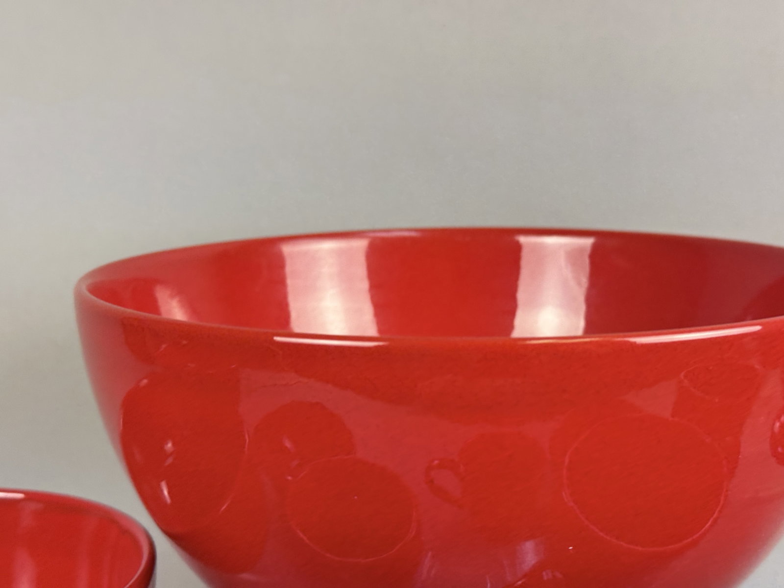 Large Red Glazed Stoneware Dinnerware Set - 15