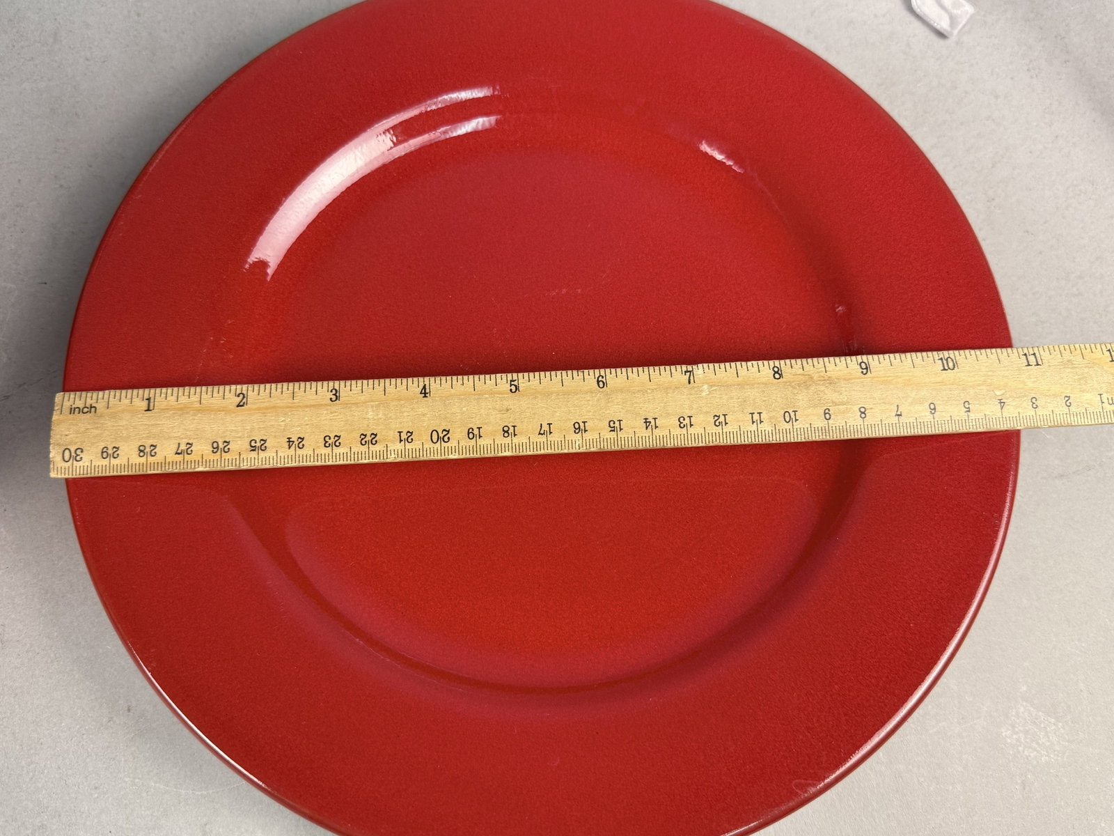 Large Red Glazed Stoneware Dinnerware Set - 5