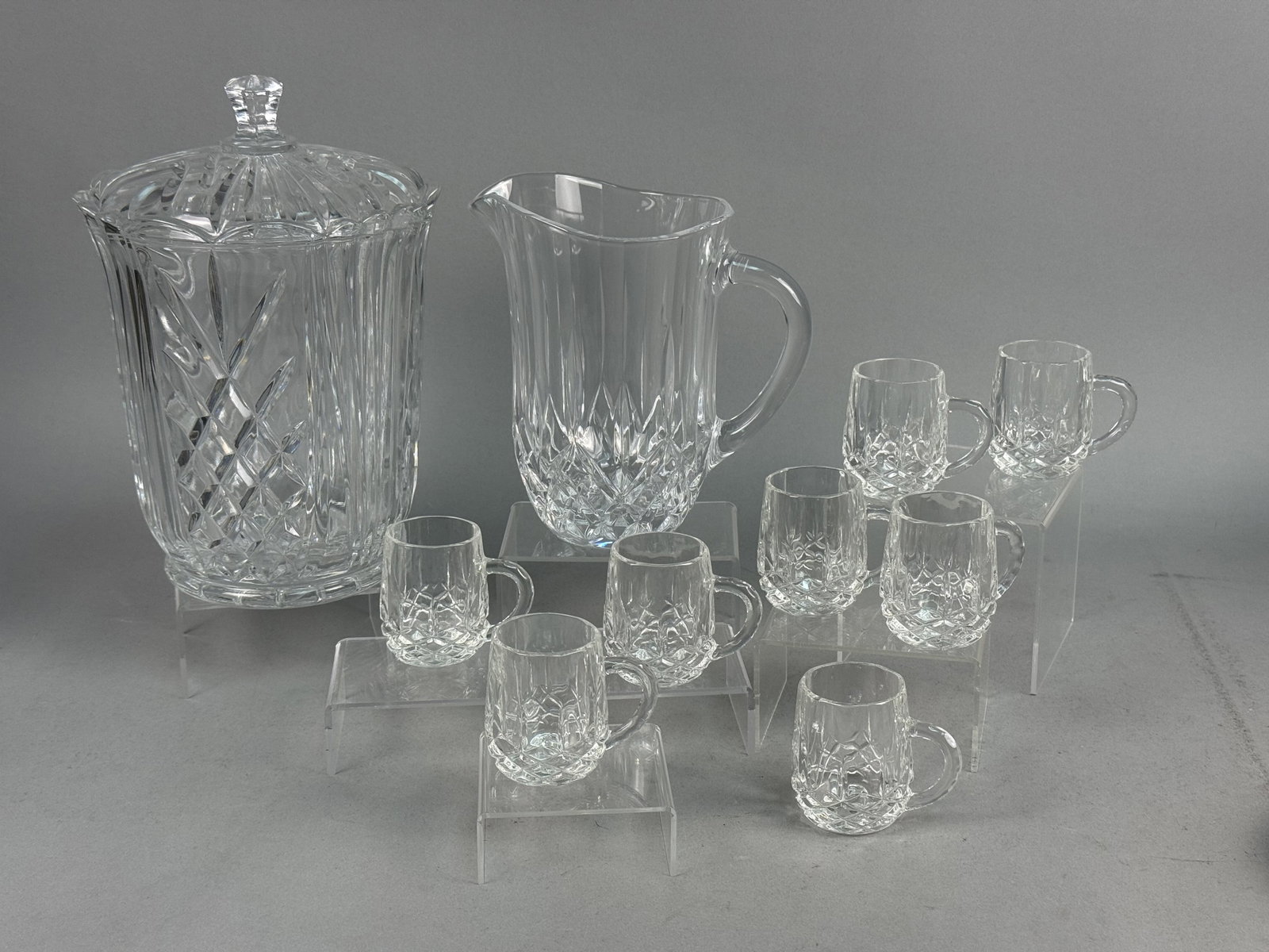 Ten Piece Pressed Glass Beverage Set (1 of 12)