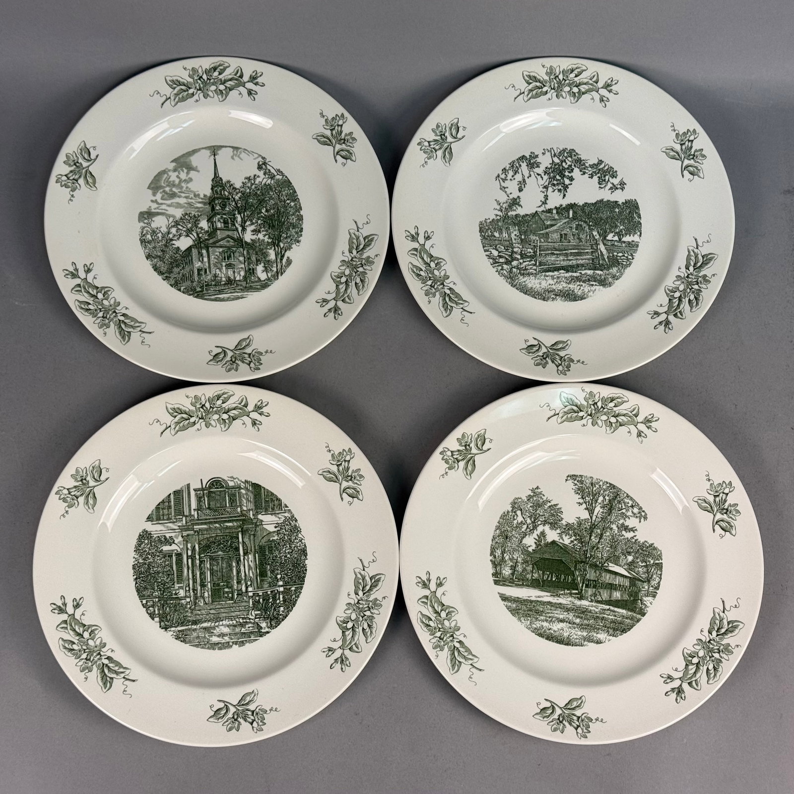 4 Wedgwood Old New England Green Plates (1 of 14)