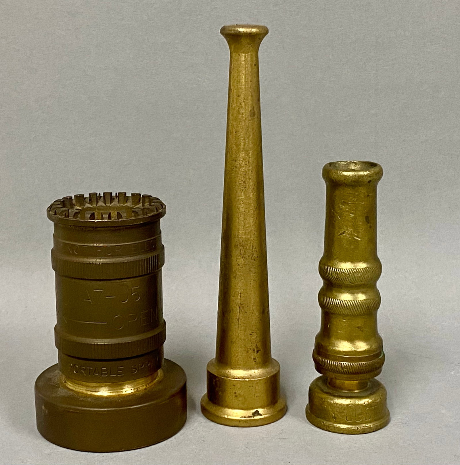 Three Industrial Brass Fire Nozzles (1 of 11)