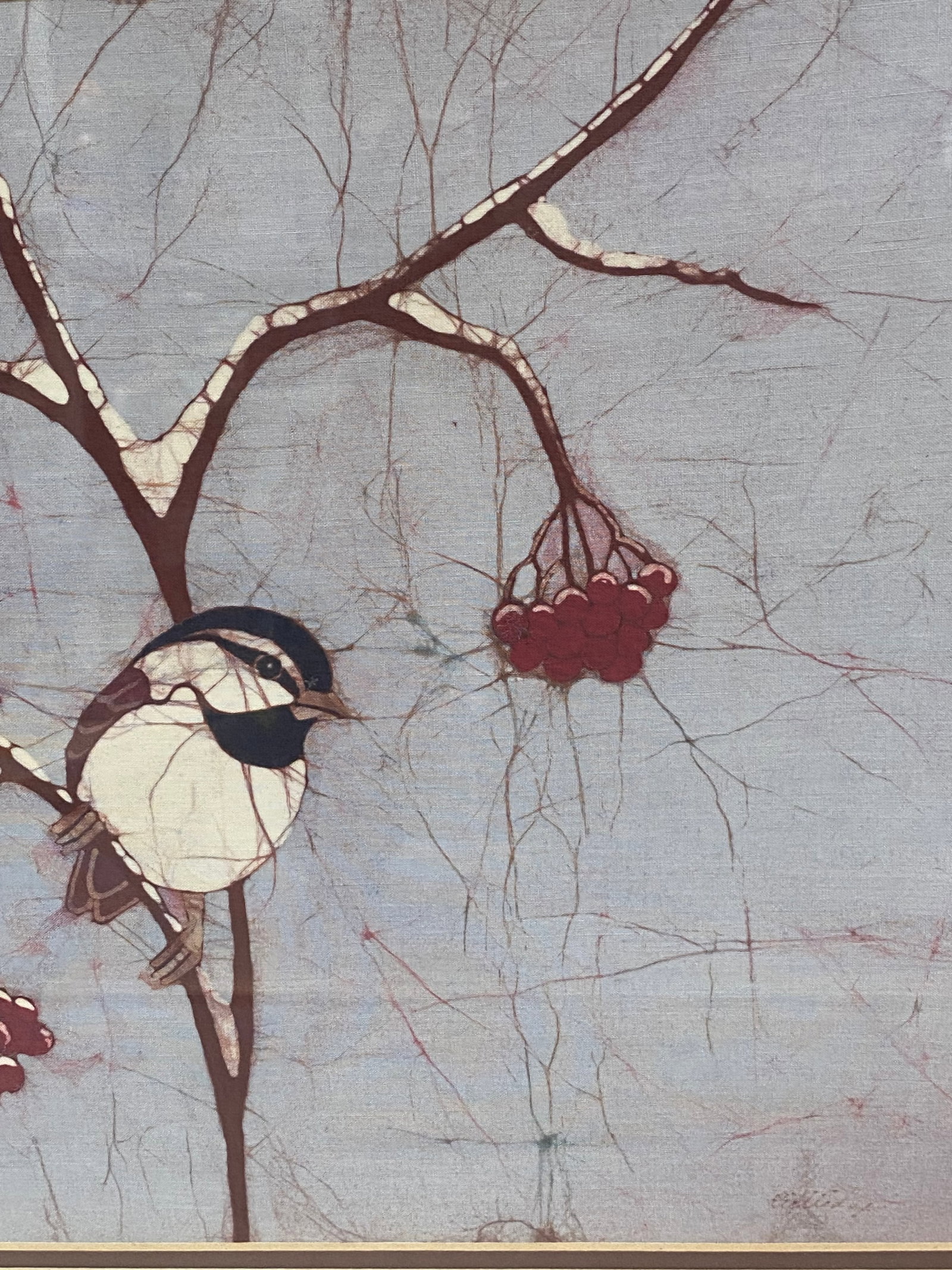 Pat Rutledge 'Winter Chickadees' Batik (Signed) - 3