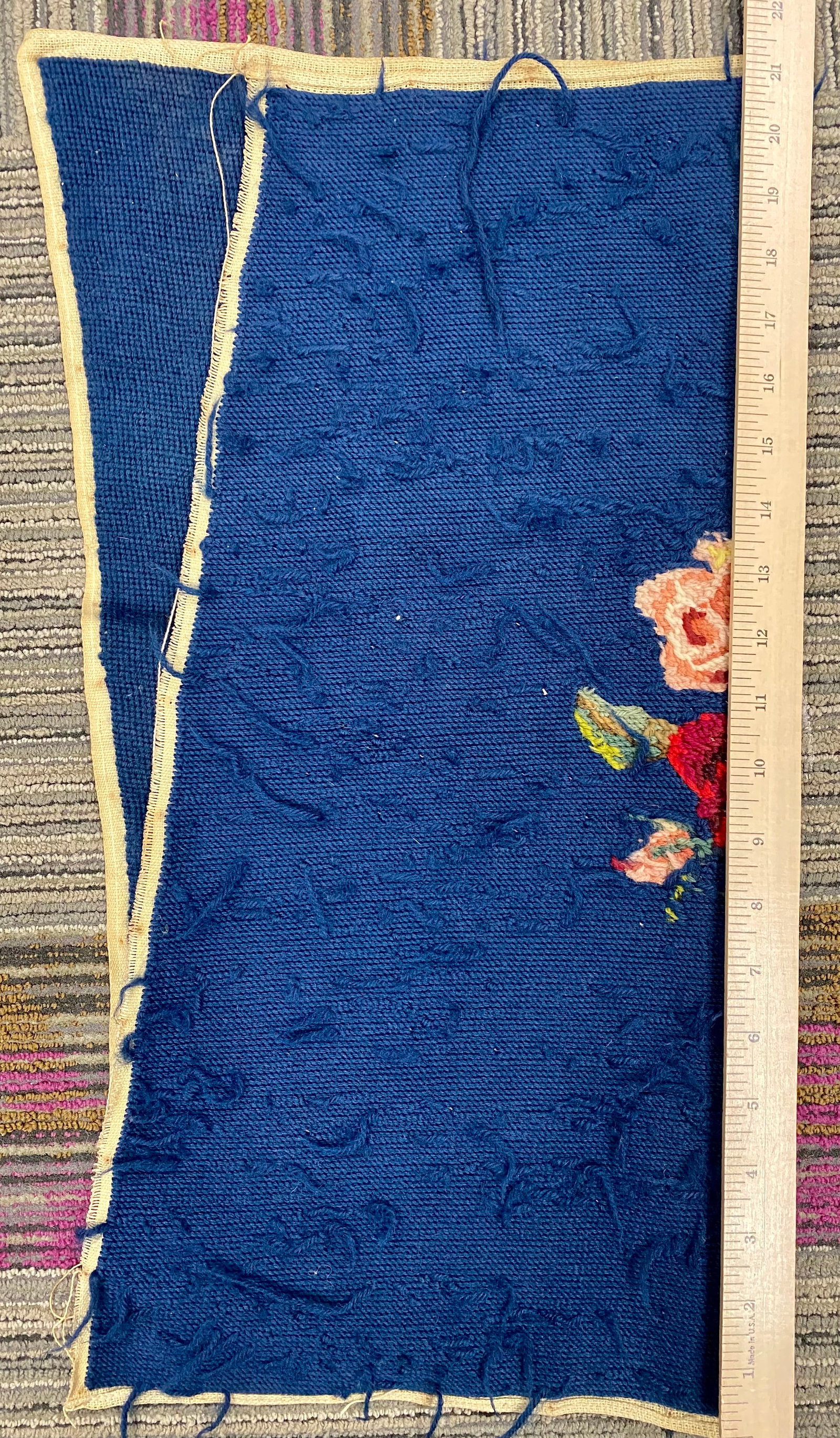 Five Floral Wool Needlepoint Panels - 8