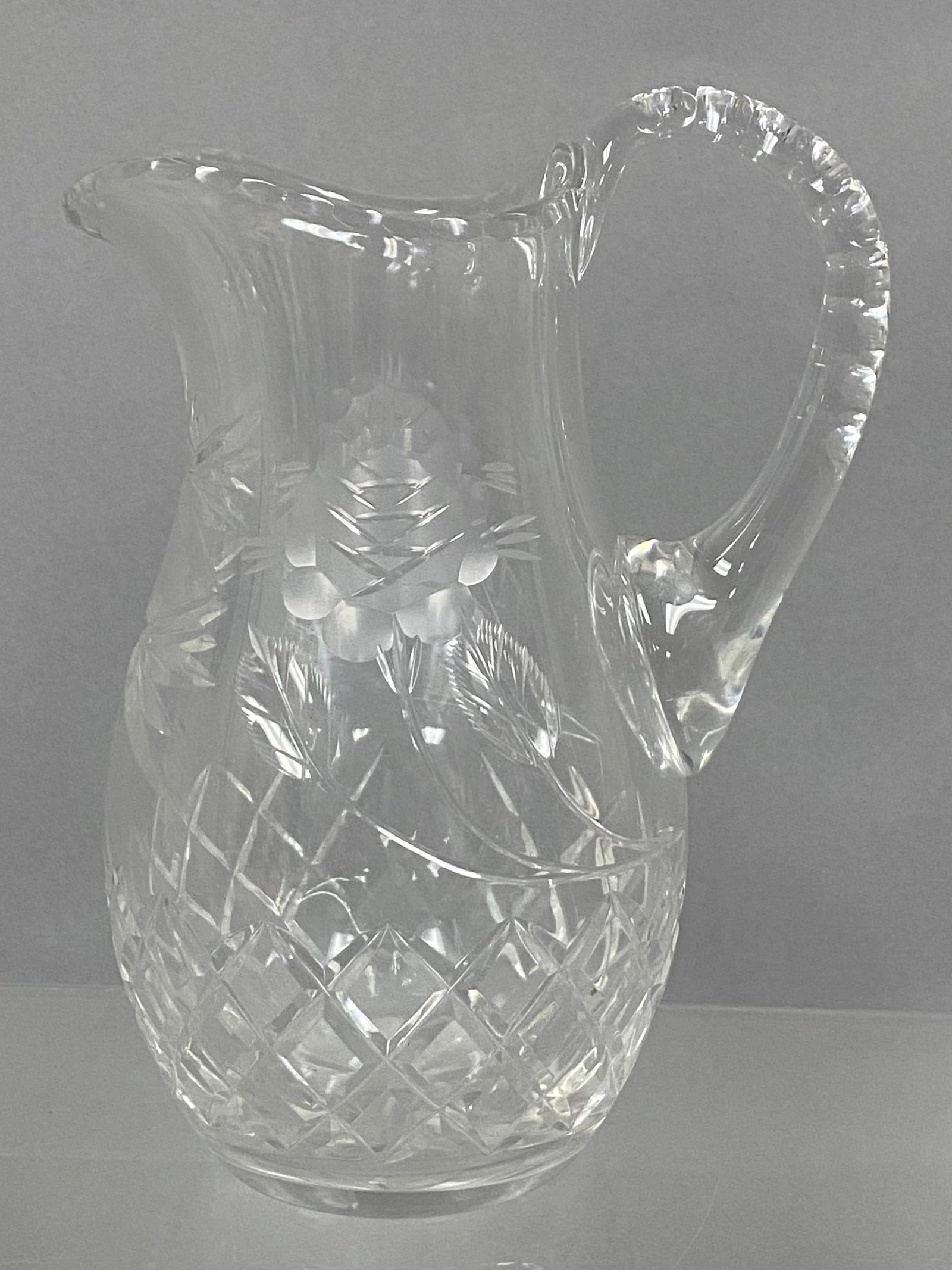 Cut Crystal Floral Intaglio Pitcher (1 of 6)