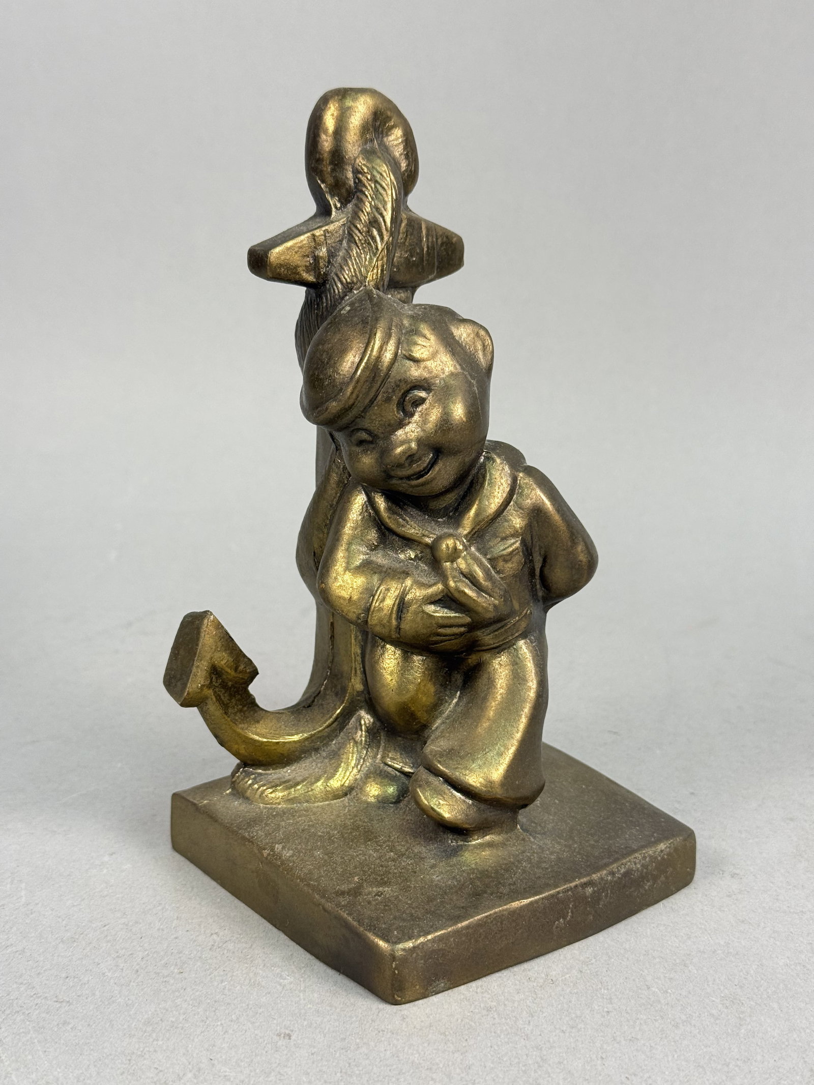 American Brass Sailor Boy & Anchor Figurine (1 of 8)