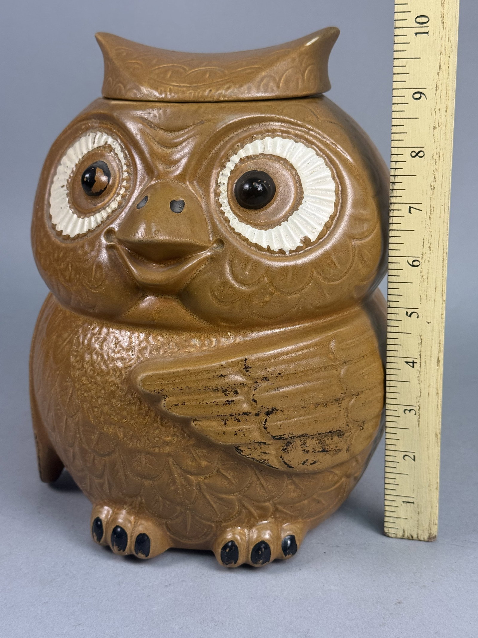 McCoy Earthenware Brown Owl Cookie Jar - 7