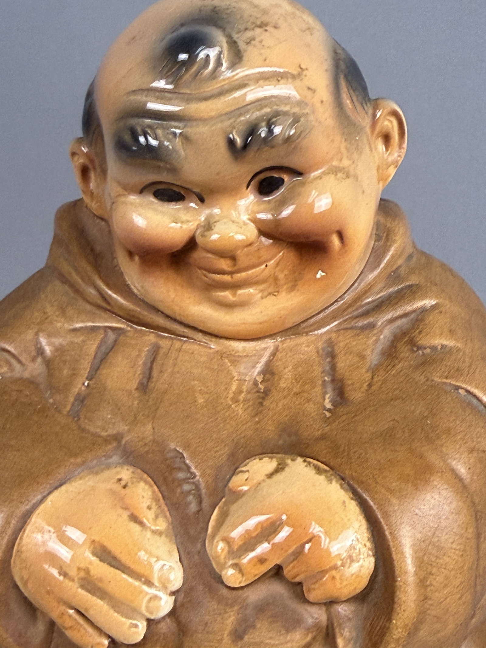 Glazed Earthenware Jovial Monk Cookie Jar - 11