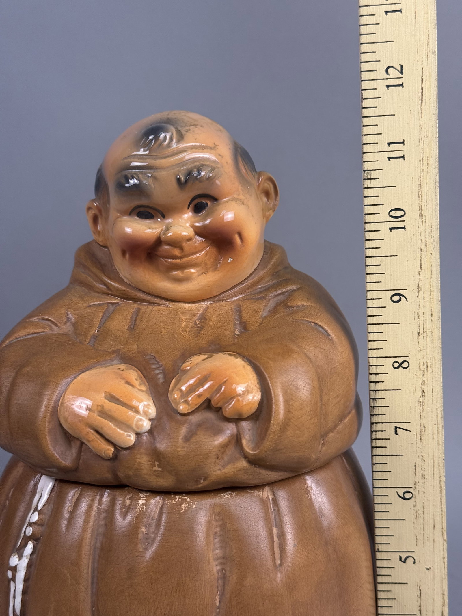 Glazed Earthenware Jovial Monk Cookie Jar - 2