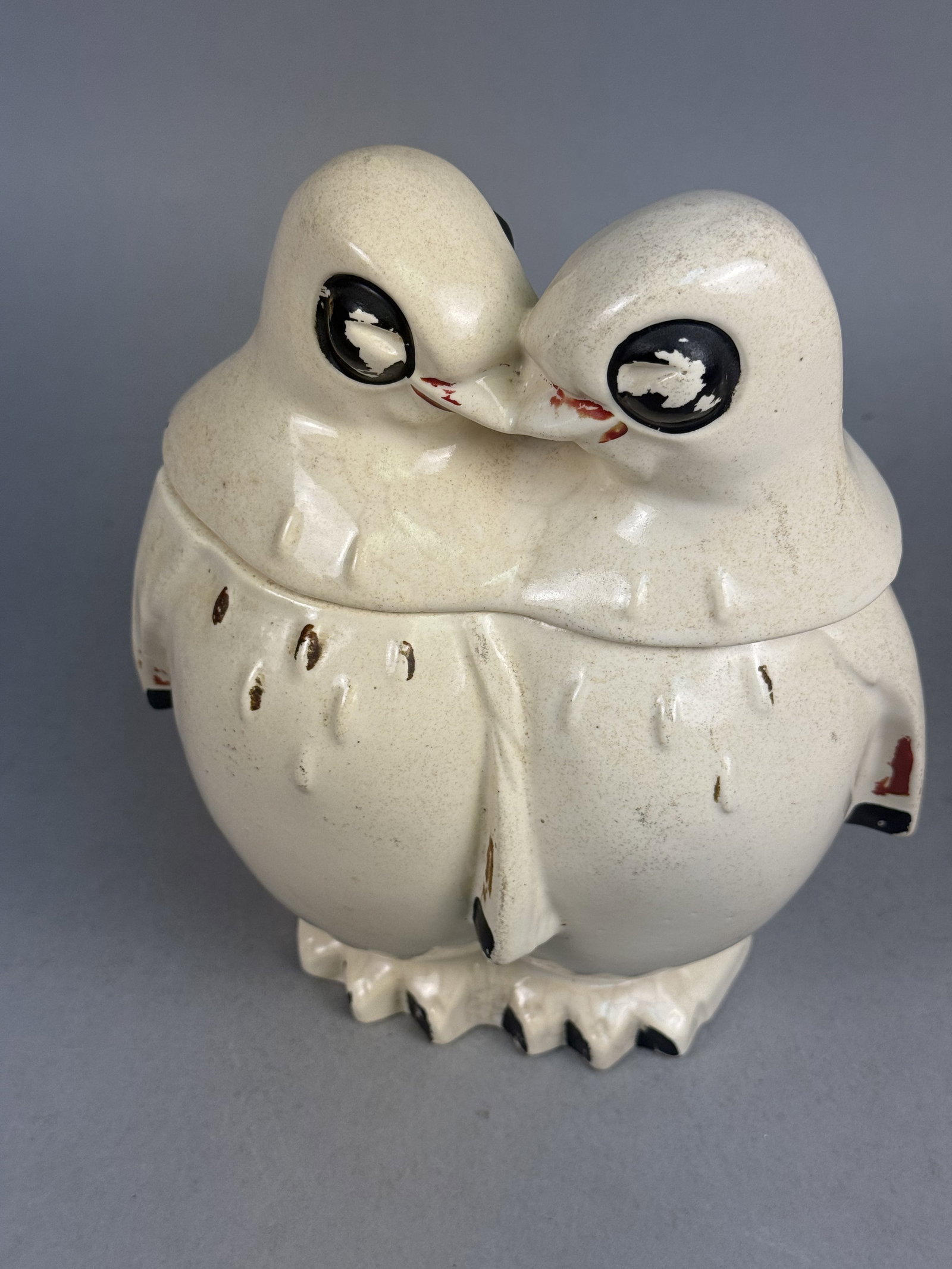 Earthenware Nuzzling Penguin Cookie Jar - 8