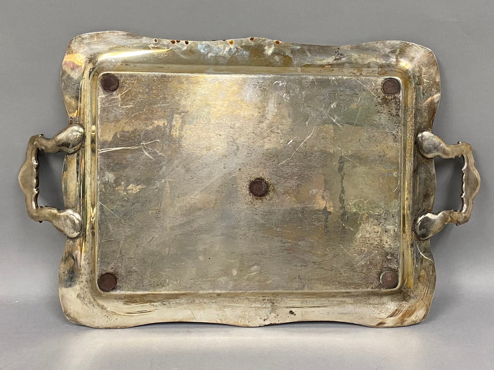Wm Rogers Silver-Plated Rococo Handled Tray - 6