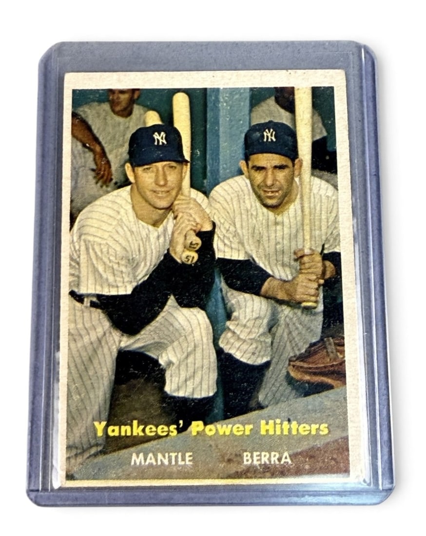 1957 Topps Mantle & Berra Baseball Card (1 of 4)