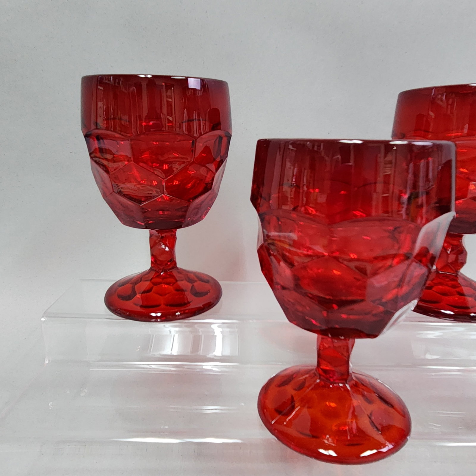 Viking Georgian Ruby Red Glass Goblets - 2