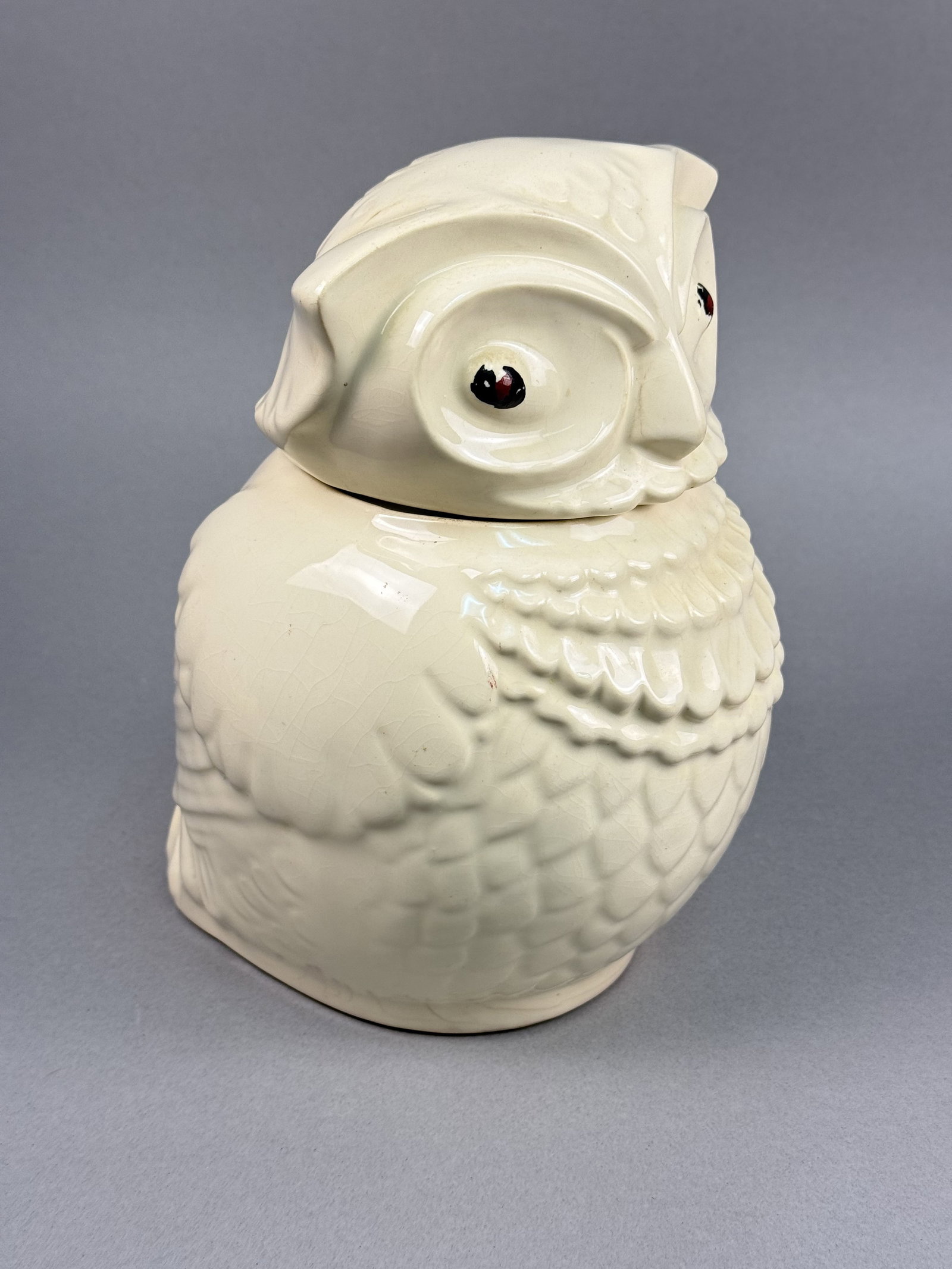 Glazed Ceramic Figural Owl Cookie Jar - 7