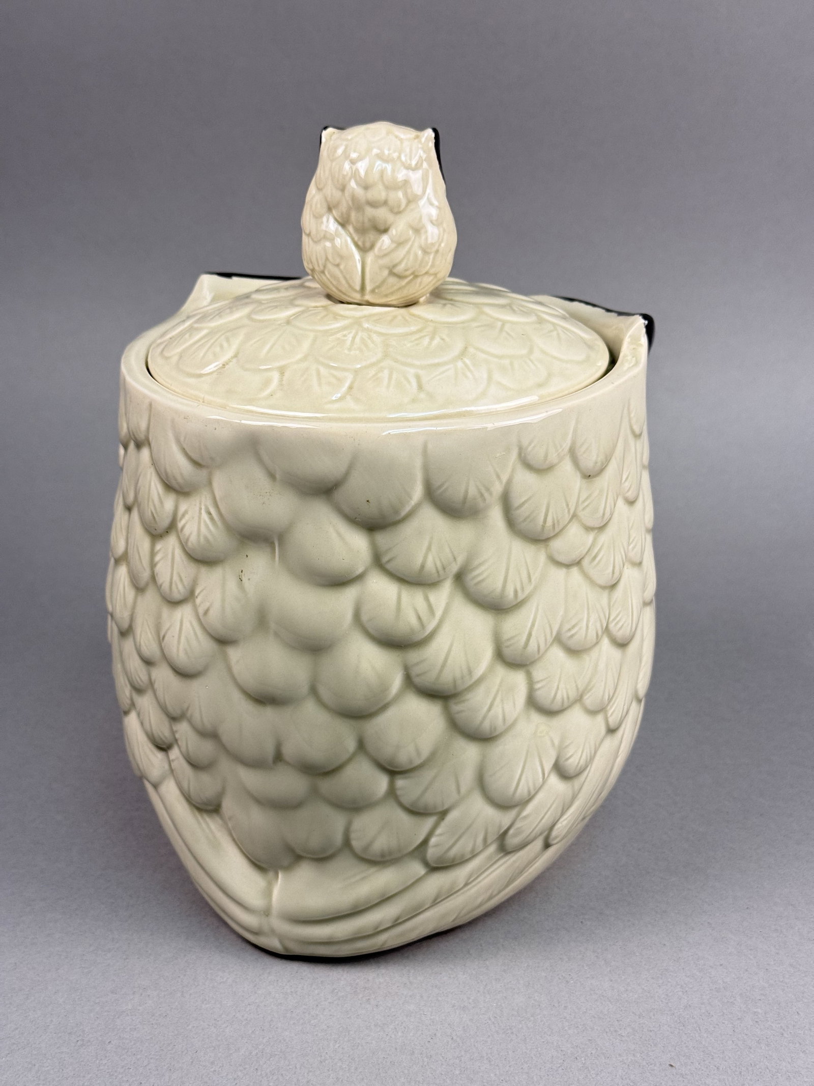 Glazed Ceramic Figural Owl Cookie Jar - 5