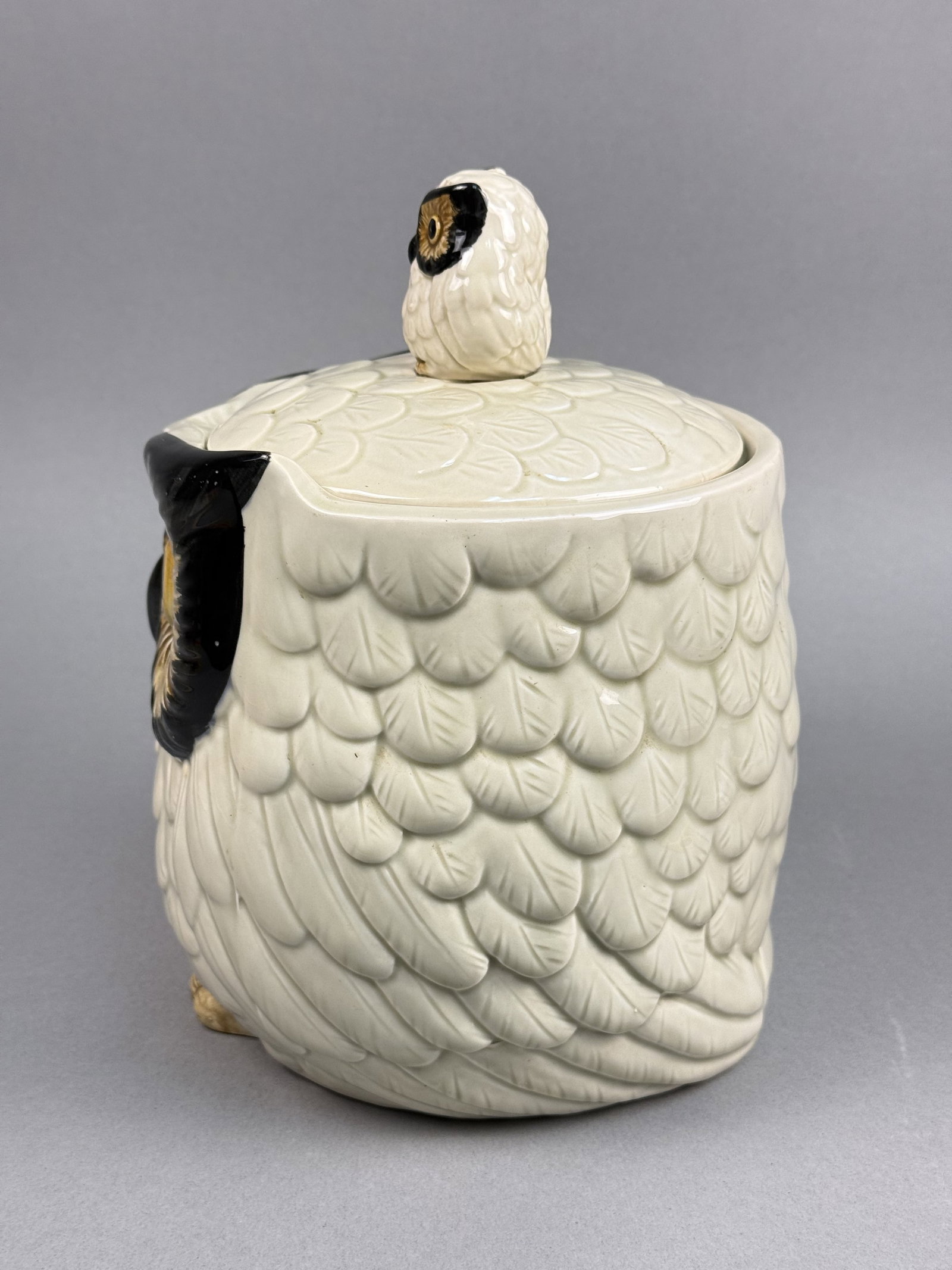 Glazed Ceramic Figural Owl Cookie Jar - 6