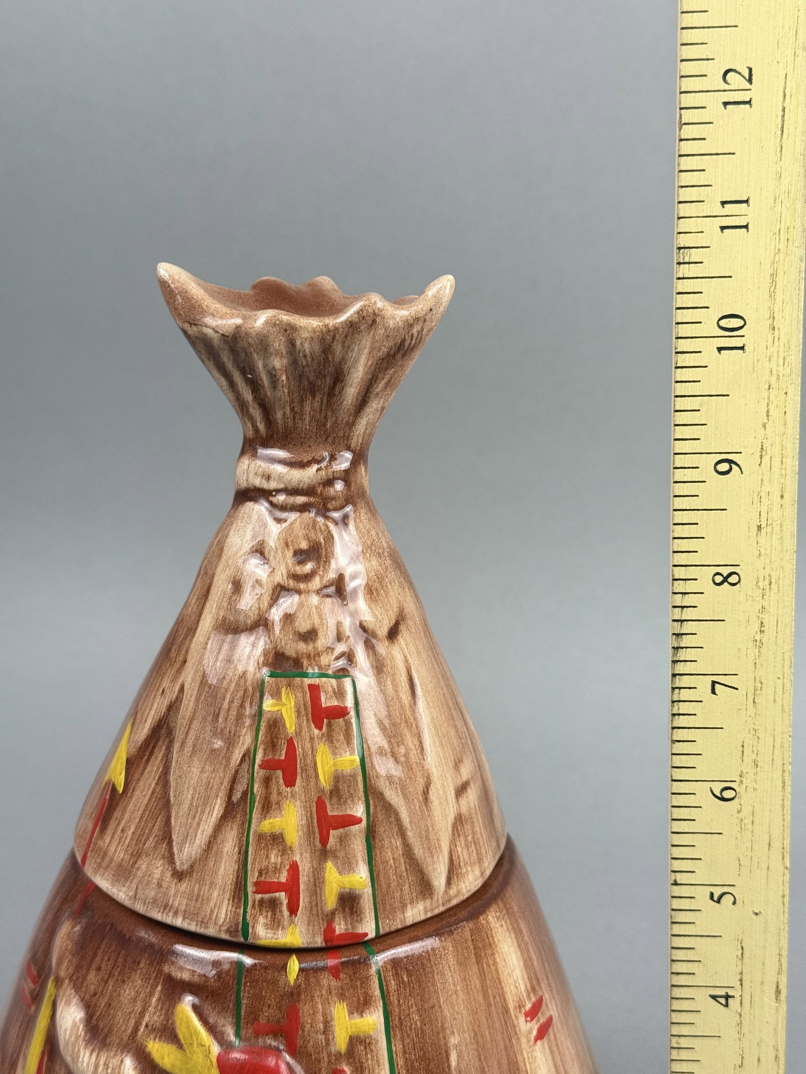 McCoy Glazed Ceramic Teepee Cookie Jar - 9