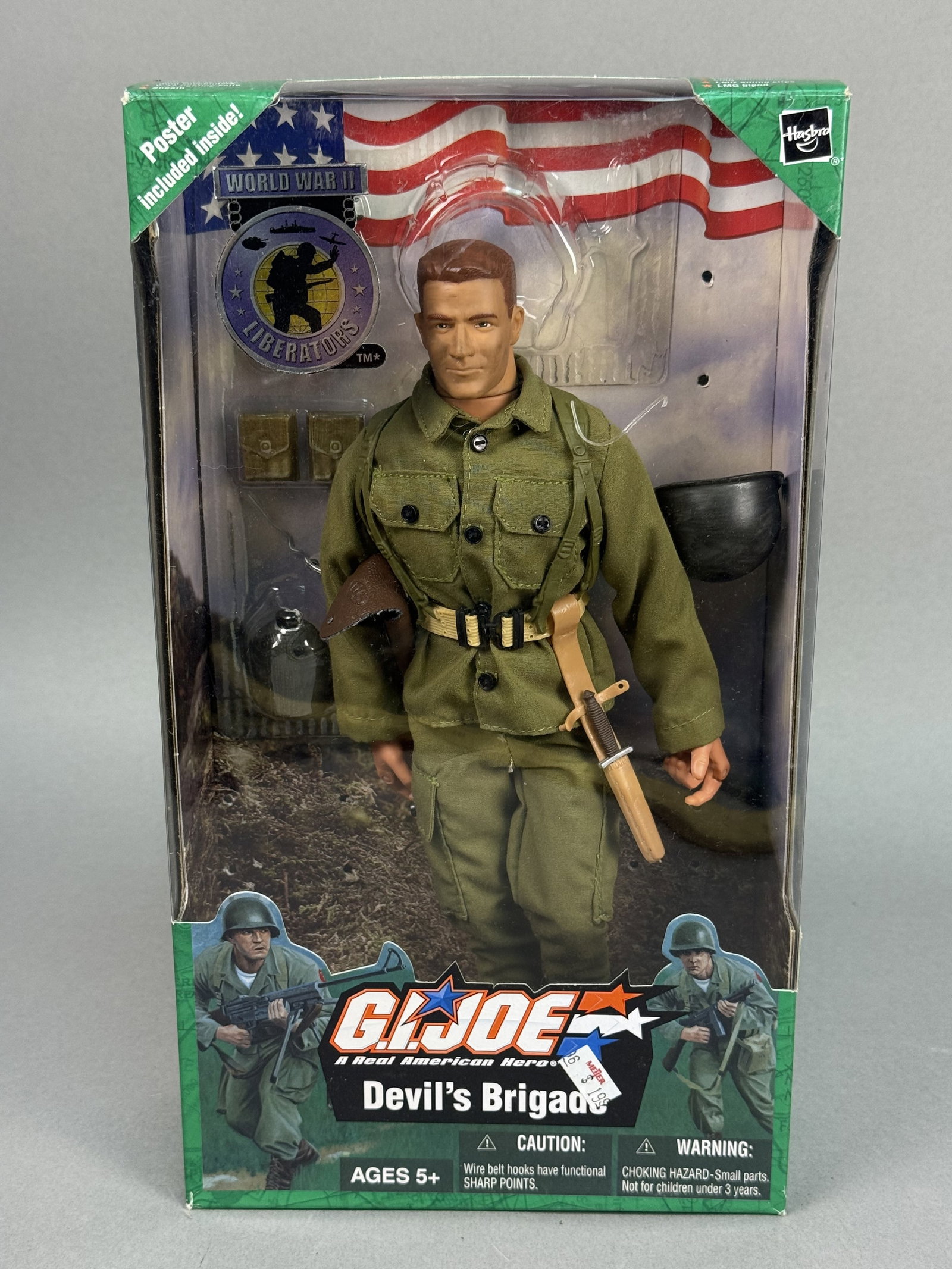 Hasbro G.I. Joe Devil's Brigade Action Figure: This articulated plastic action figure is part of the G.I. Joe World War II Liberators collection by Hasbro, representing a soldier from the Devil's Brigade. Box Height: 12.5 inches Box Width: 7 inche