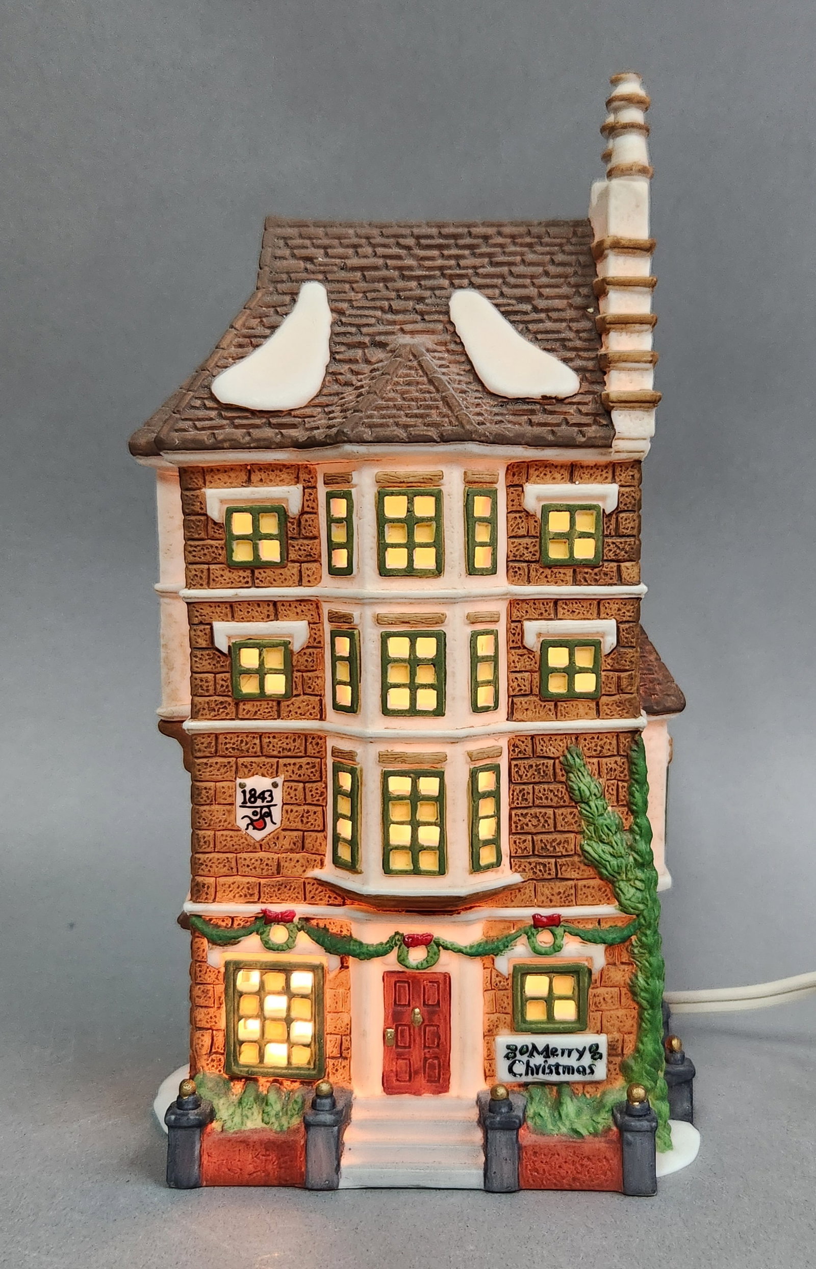 Dept 56 Nephew Fred's Flat: 1991 hand-painted porcelain architectural building titled Nephew Fred's Flat from the Dickens' Village Series, part of the Heritage Village Collection by Department 56.The building includes its origin