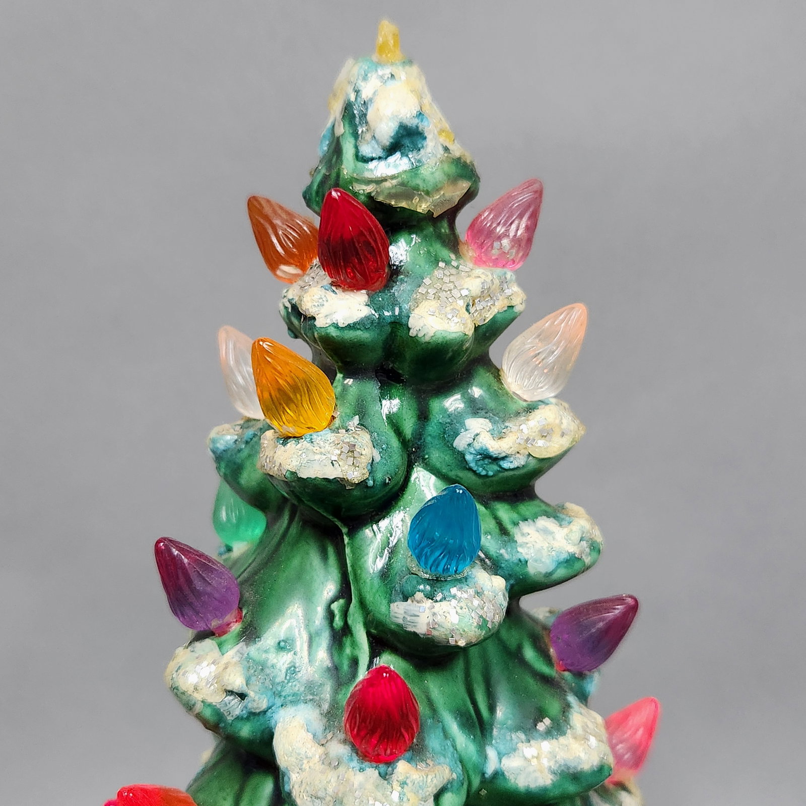 Flocked Ceramic Tabletop Christmas Tree - 2