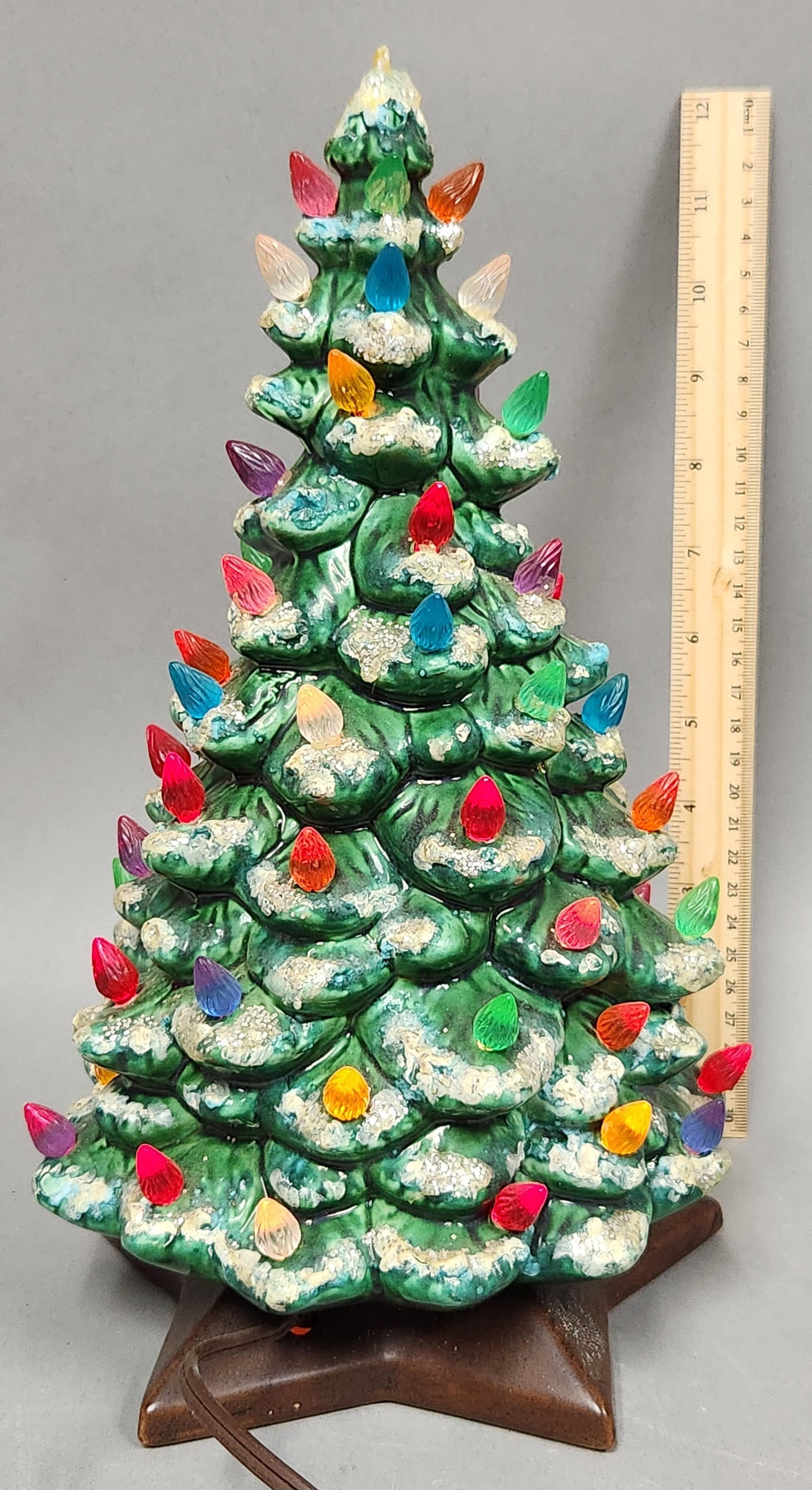 Flocked Ceramic Tabletop Christmas Tree - 5