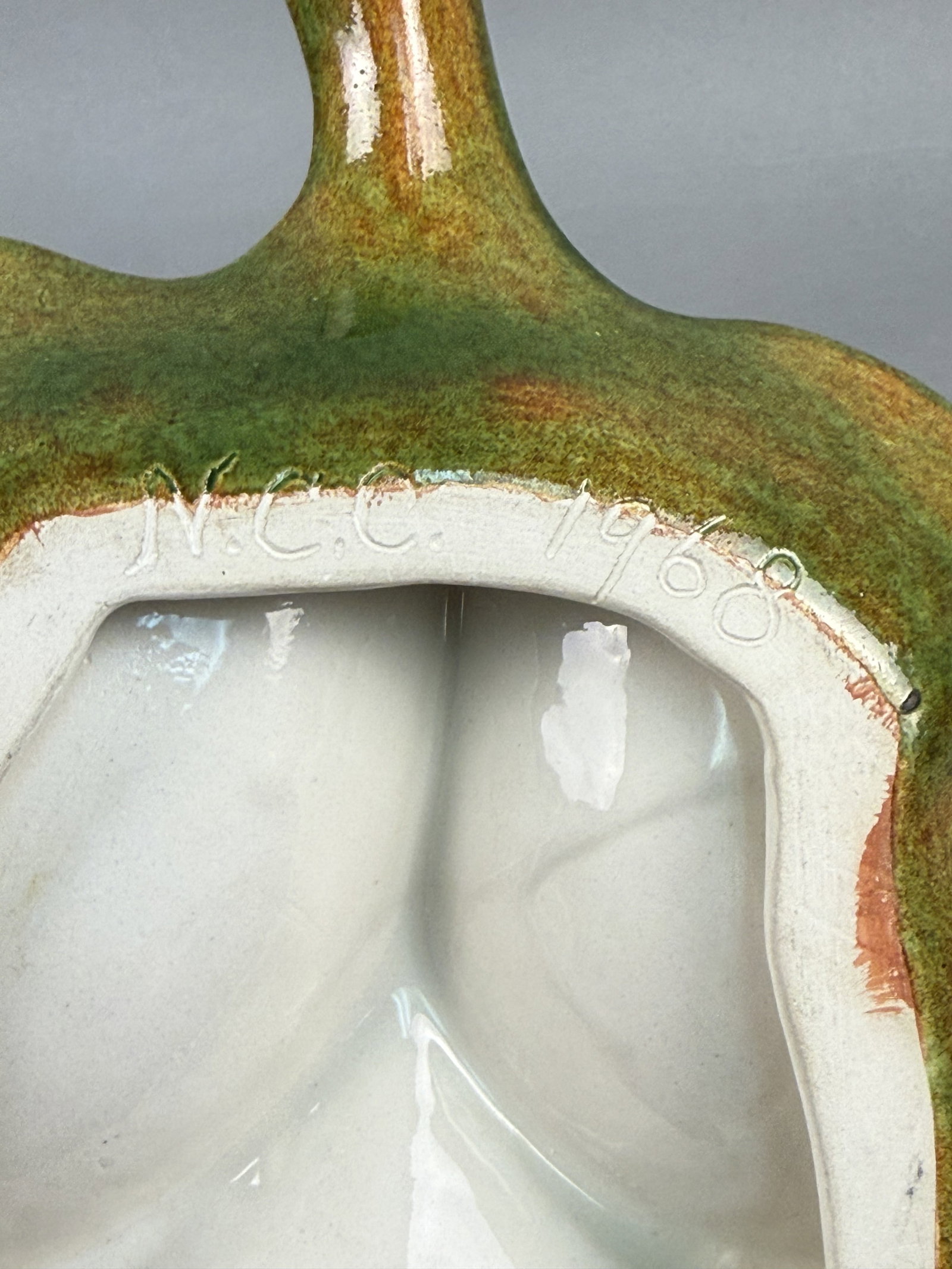 Ceramic Three-Section Glazed Leaf Dish - 2