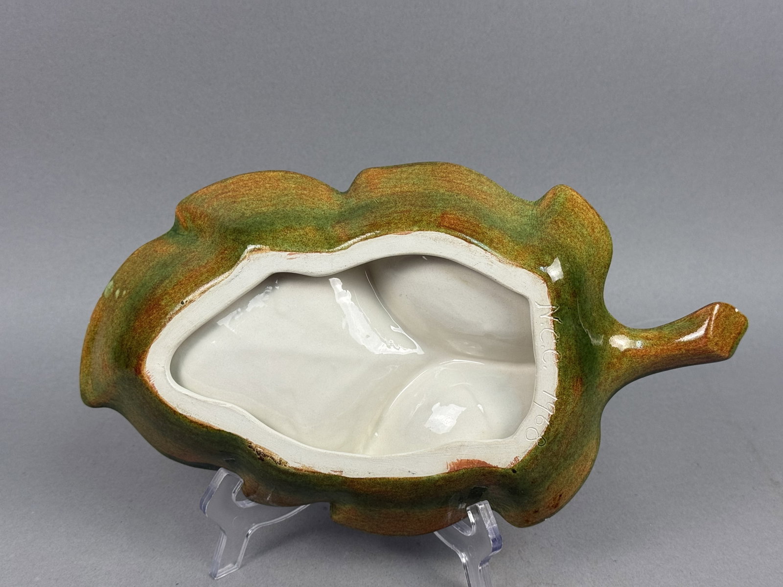 Ceramic Three-Section Glazed Leaf Dish - 3