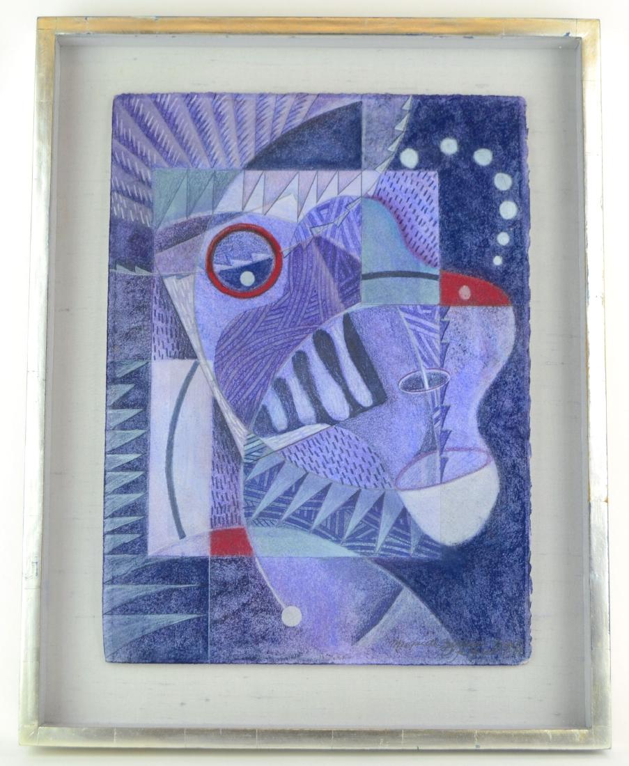 Listed Artist, Margarete Bagshaw Tindel, Signed: This Painting or Mixed Media by listed artist Margarete Bagshaw Tindel, is signed lower right and on the back of the frame board. The piece measures with frame approximately 14.75" x 18.75". This piec