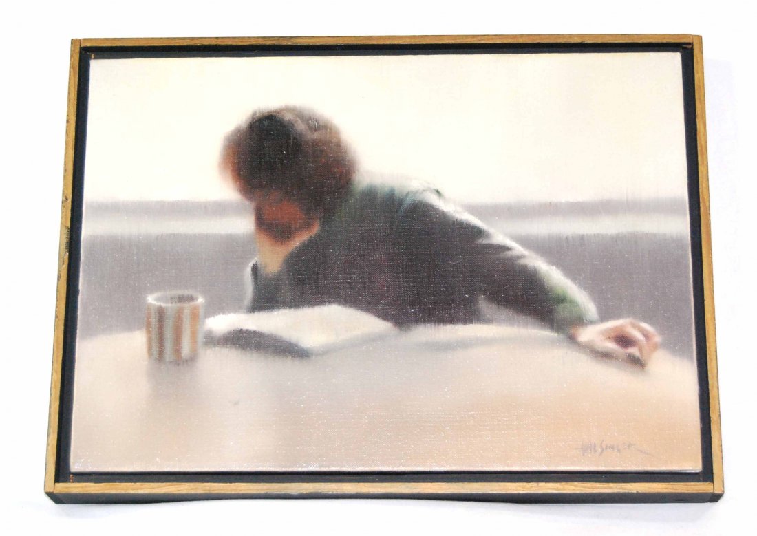Listed Artist Hal Singer, Oil on Canvas, “Girl with: This lovely original piece is signed by Listed Artist, Hal Singer, and is an Oil on Canvas, “Girl with Book”. This wonderful piece measures approximately 11” x 15”. Please preview via the phot