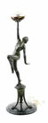 Lovely Art Nouveau Nude Figural Lamp w/ Glass Globe - 2