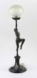Lovely Art Nouveau Nude Figural Lamp w/ Glass Globe - 4