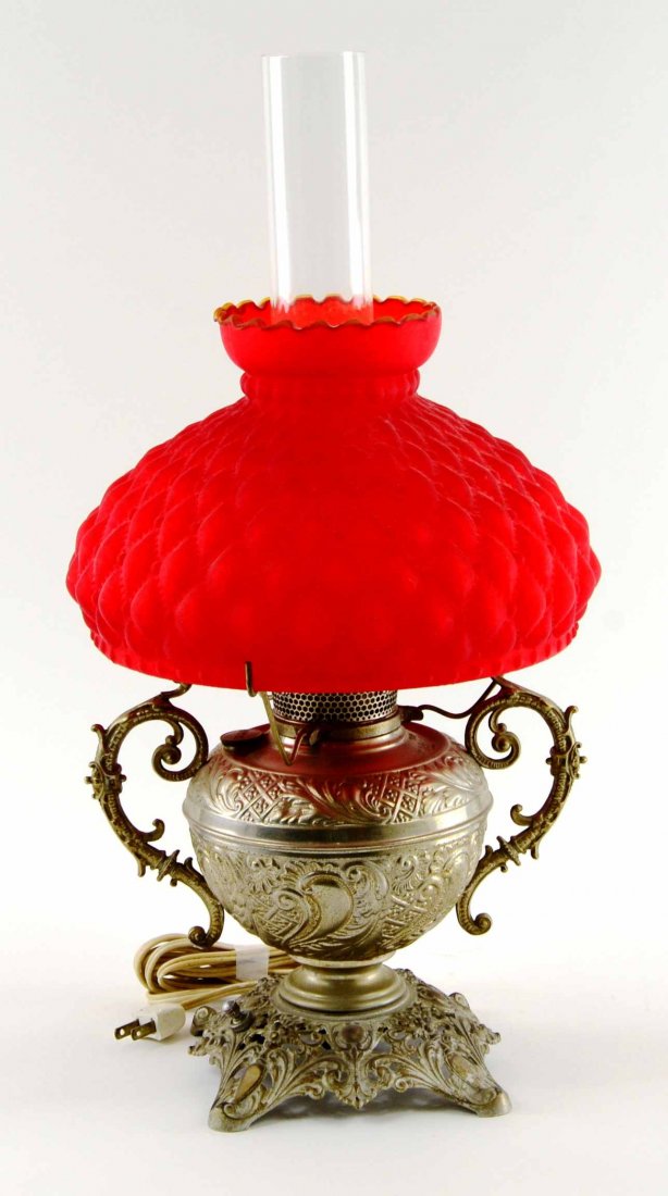 Antique Bradley & Hubbard Nickel Plated Victorian Lamp (1 of 7)