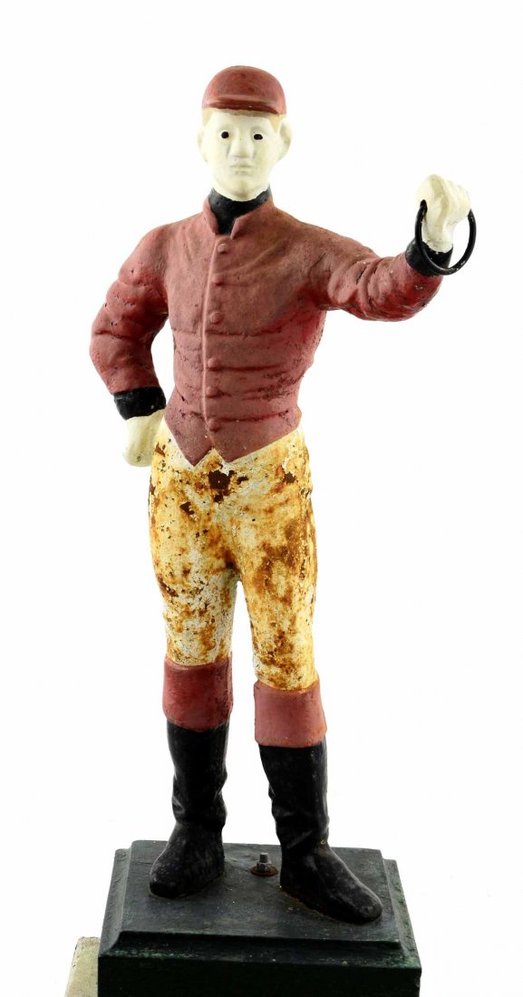 Vintage Equestrian Cast Iron Horse Jockey Hitching Post (1 of 10)