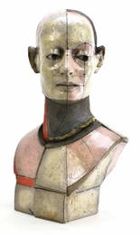 Rare Modern Figural Raku Bust by Zbigniew Chojnacki