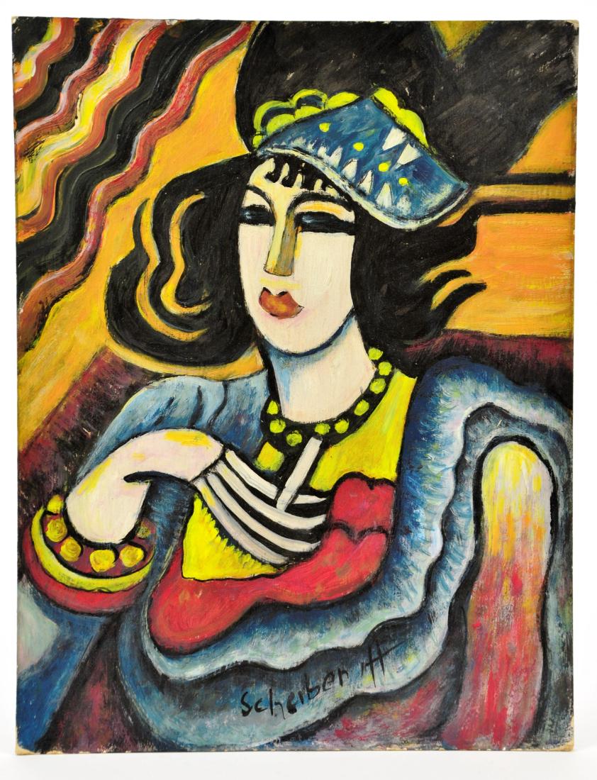 Painting on Board by Listed Artist, Hugo Scheiber: This painting on board is by Listed Artist, Hugo Scheiber. It measures 13 ¼” x 17 3/8”. Please view the photos, or in person carefully to determine the age, condition, and quality of this lot. Pl