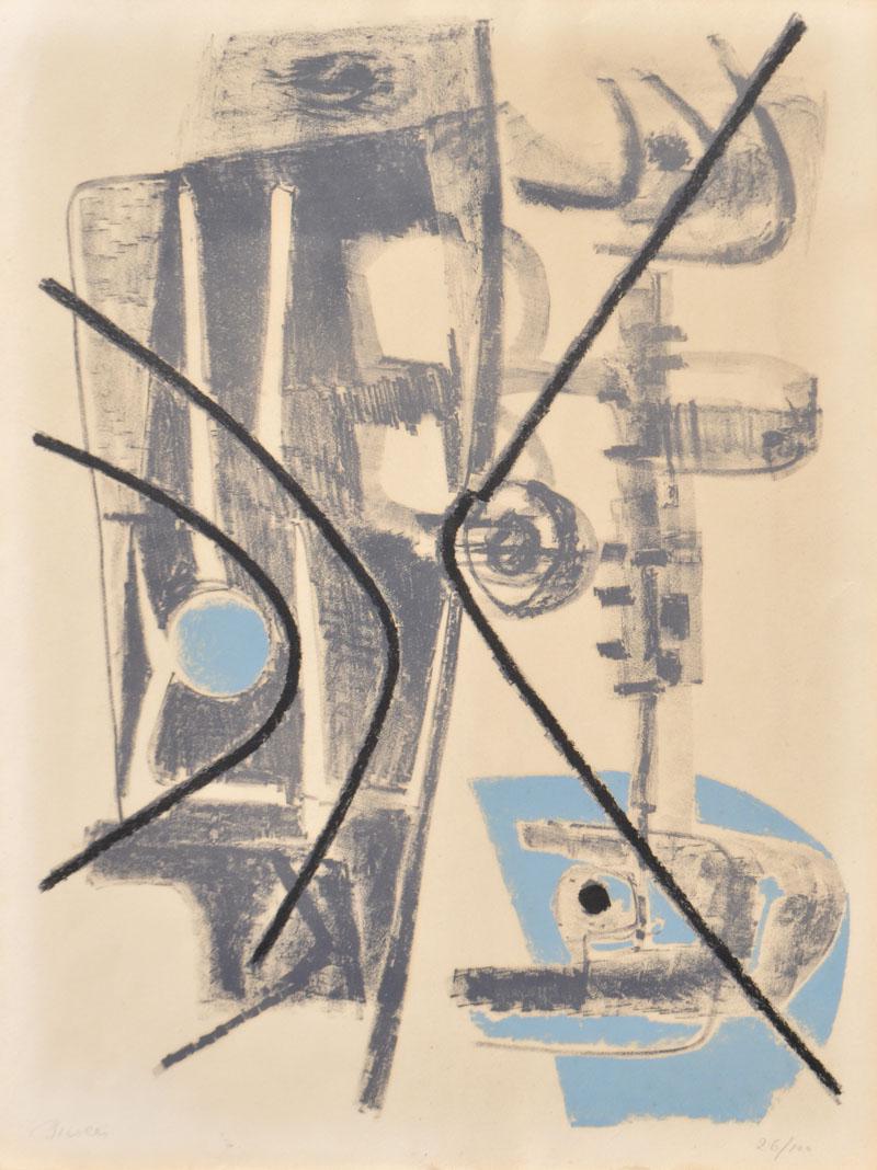 Renato Birolli (Verona 1905 - Mailand/Milano 1959): untitled; Colored lithograph on paper, 49 x 37,5 cm Signature and numbering (26/100) provenance: Piero Siena collection, Private collection