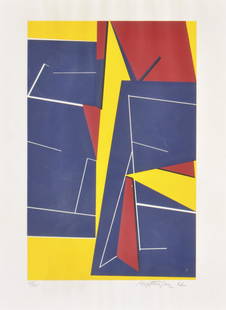Richard Mortensen (Kopenhagen/Copenaghen 1910 - 1993): untitled, 1962;colored lithograph on paper, 64,5 x 48,5 cm Signature, date and numbering (61/75) provenance: Private collection