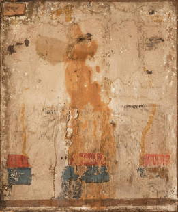 Brixner Maler/Pittore Bressanone um 1490 / Umkreis von Hans Klocker: Jesus am Ã–lberg, um 1490;Tempera auf Holz, 103 x 86 cm, restauriert, kleine Retuschen, leichte Farbabsplitterungen, gerahmt Auf der RÃ¼ckseite Malereireste Provenienz: Bozner Privatsammlung Herz