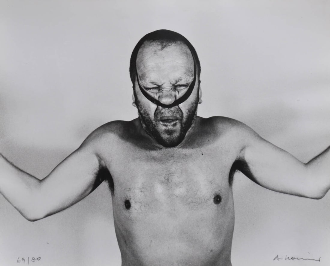 Arnulf Rainer (Baden 1929): Self-portraitB&w photograph on paper, 48.2 x 60 cmSignature and numbering (69/80)Provenance: private collection