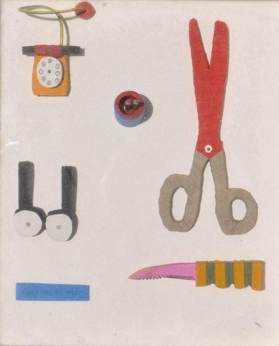 Robert Selden (New York 1945): Composition, 1975Wood, cardboard, colored paper, 37 x 32 cmSignature and dateProvenance: Private collection